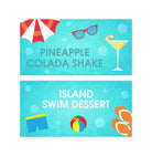 Splash Pool Party Theme Food Labels / Buffet Table Cards THEME PARTIES Pretty UR Party