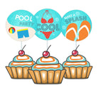 Splash Pool Party Theme Cupcake Toppers THEME PARTIES Pretty UR Party
