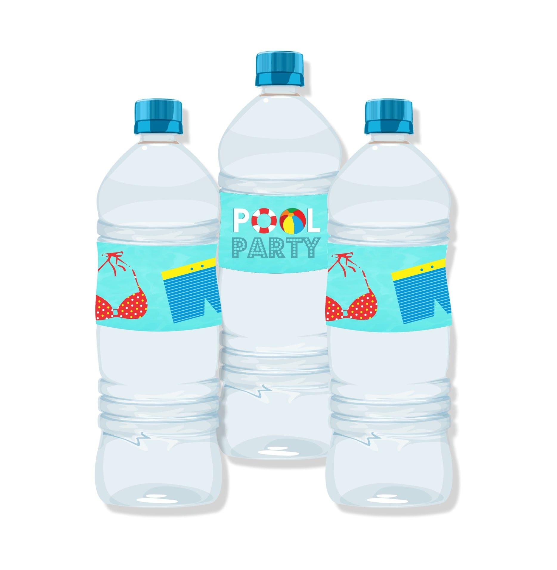 Pool Party Bottle Labels THEME PARTIES Pretty UR Party