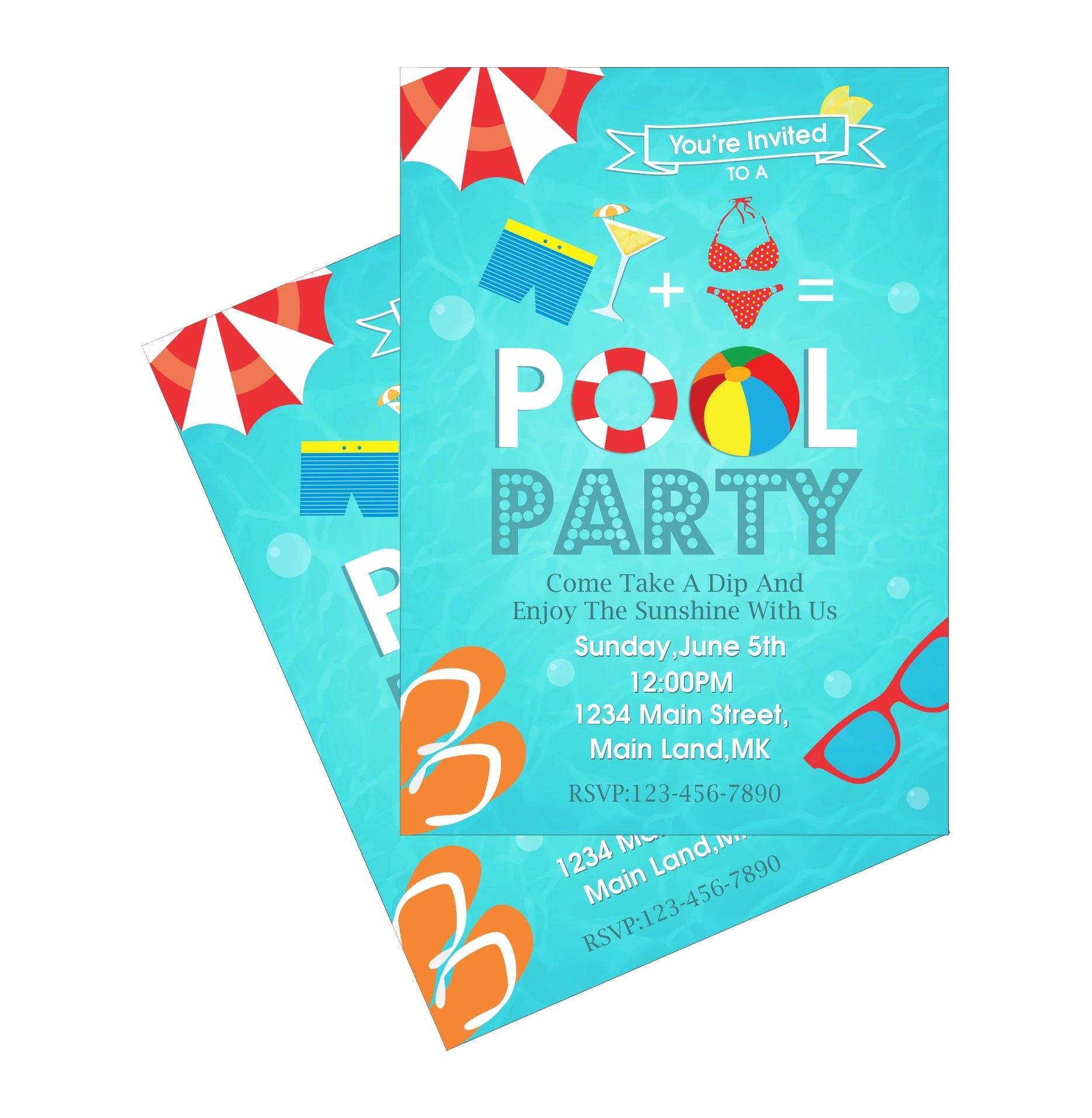 Splash Pool Party Theme Invitations ALL PARTY SUPPLIES Pretty UR Party