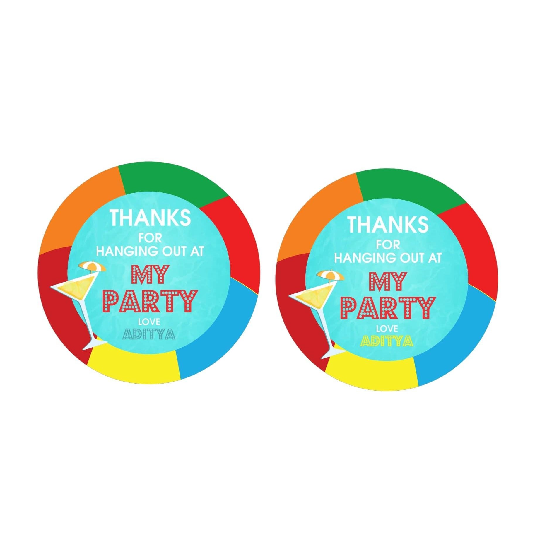 Splash Pool Party Theme Thank you Tags THEME PARTIES Pretty UR Party