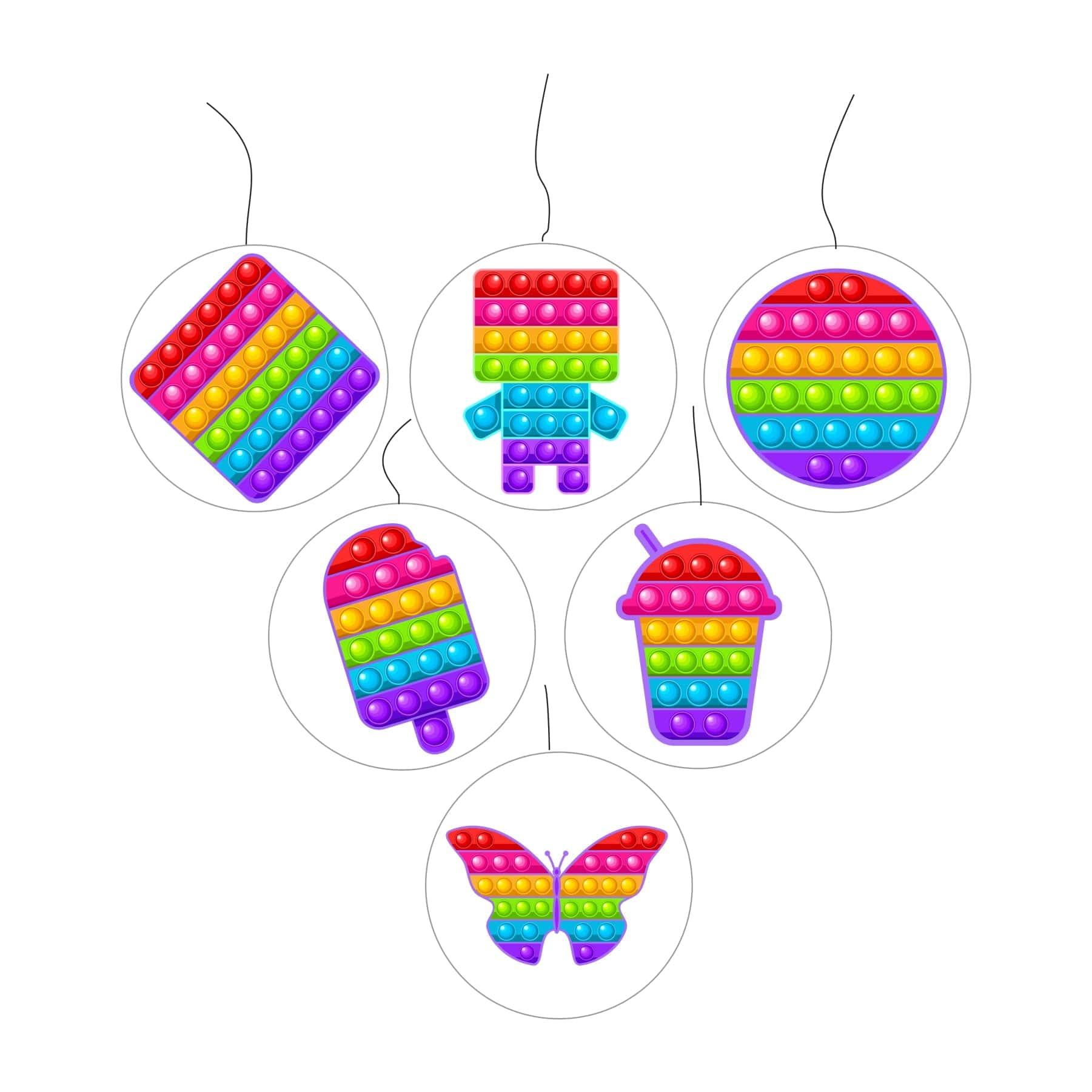 Pop It theme Party Decorations Kit - 80 Pieces combo pack PACKAGES Pretty UR Party