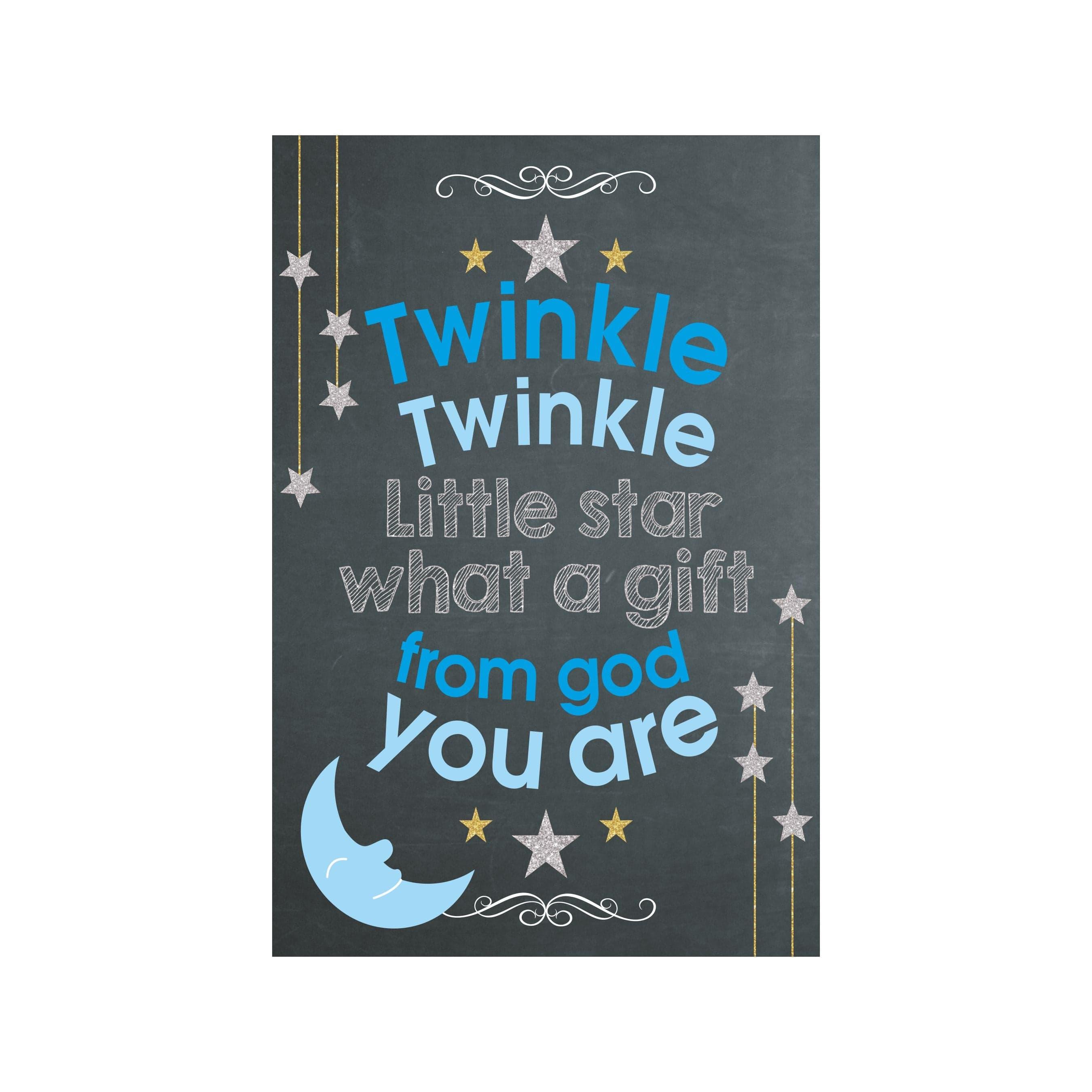 Twinkle Twinkle Little Star Boy Poster 03 THEME PARTIES Pretty UR Party