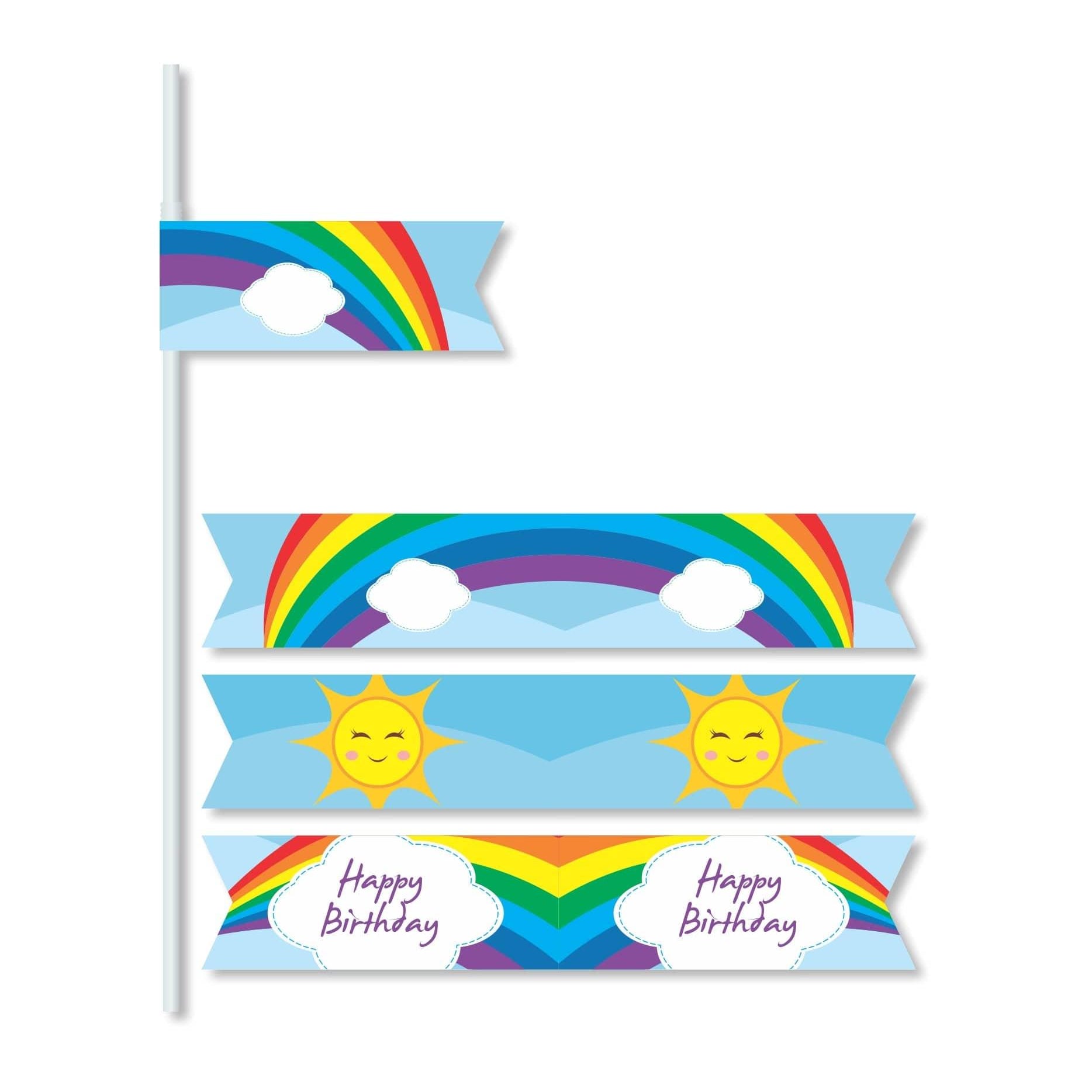 Rainbow Themed Drink Straws THEME PARTIES Pretty UR Party