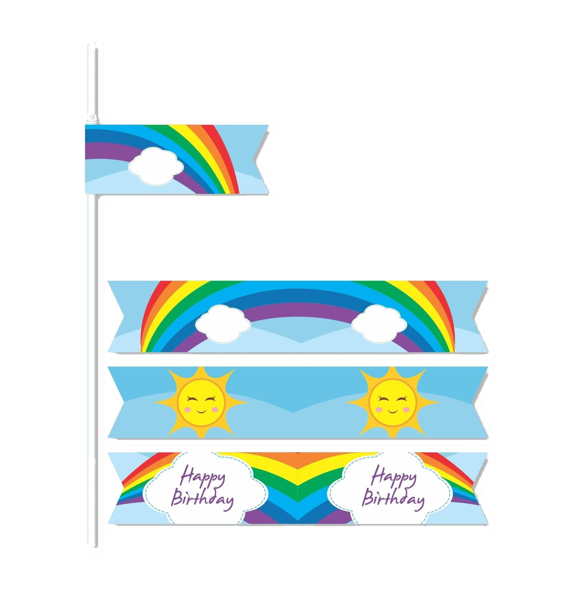 Rainbow Themed Drink Straws