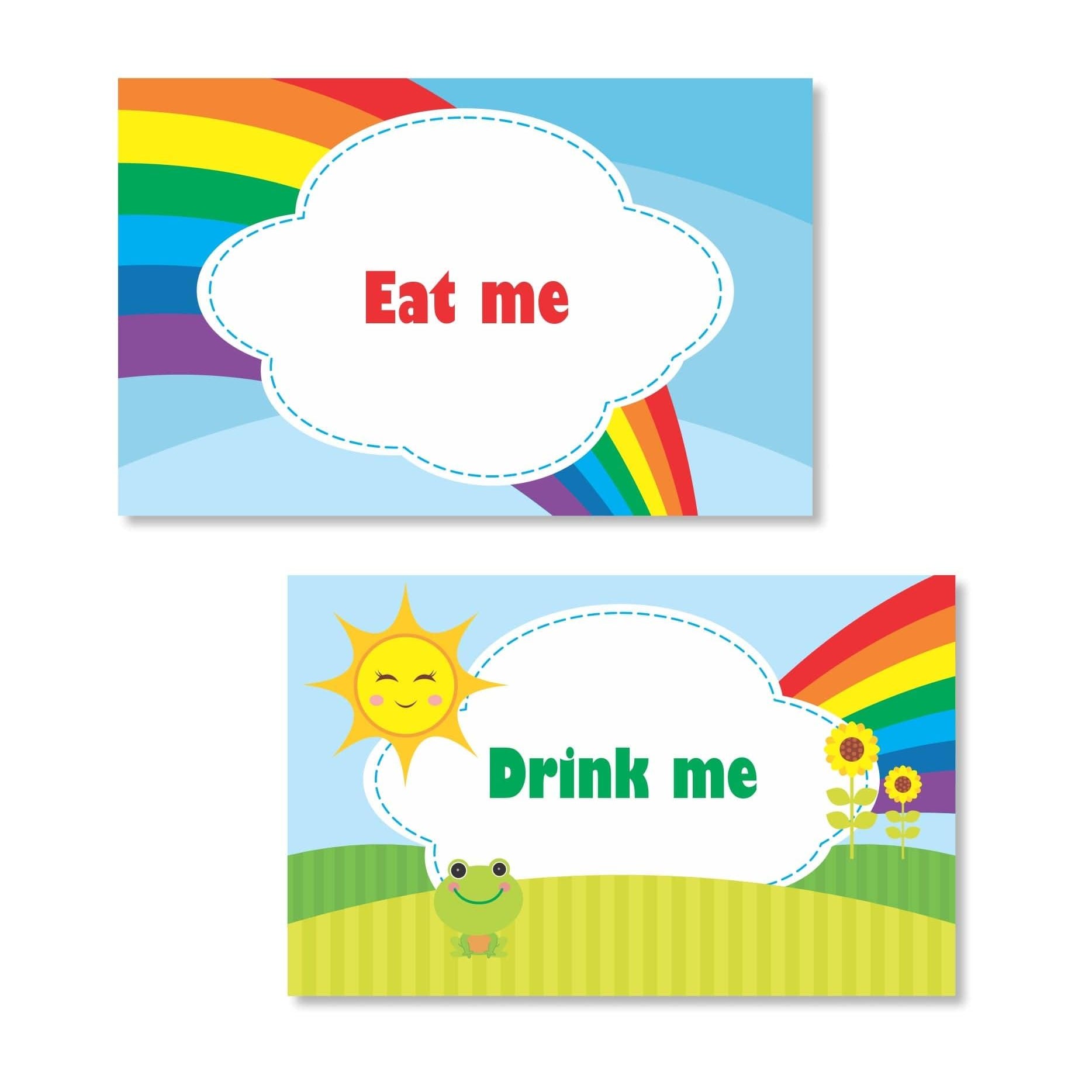 Rainbow Themed Food Labels / Buffet Table Cards THEME PARTIES Pretty UR Party
