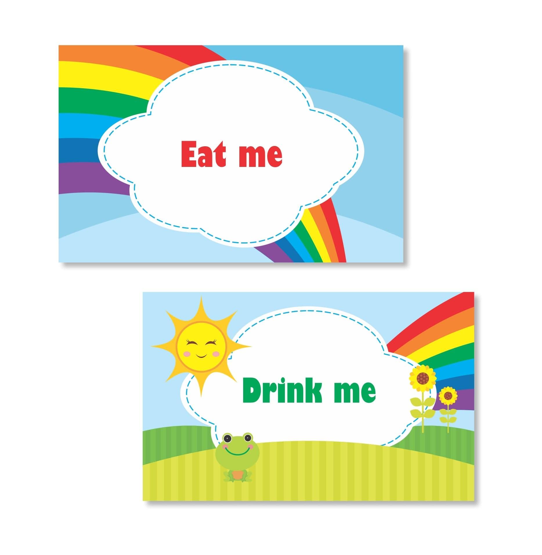 Rainbow Themed Food Labels / Buffet Table Cards THEME PARTIES Pretty UR Party