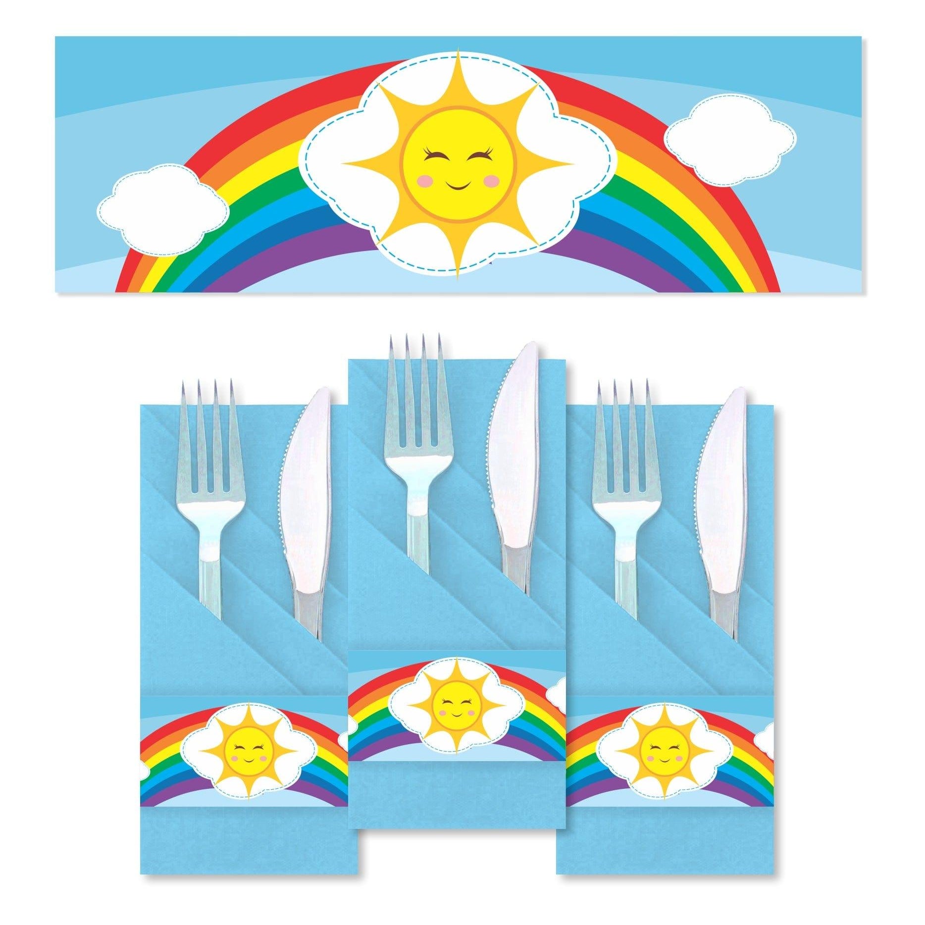 Rainbow Themed Napkin Rings THEME PARTIES Pretty UR Party