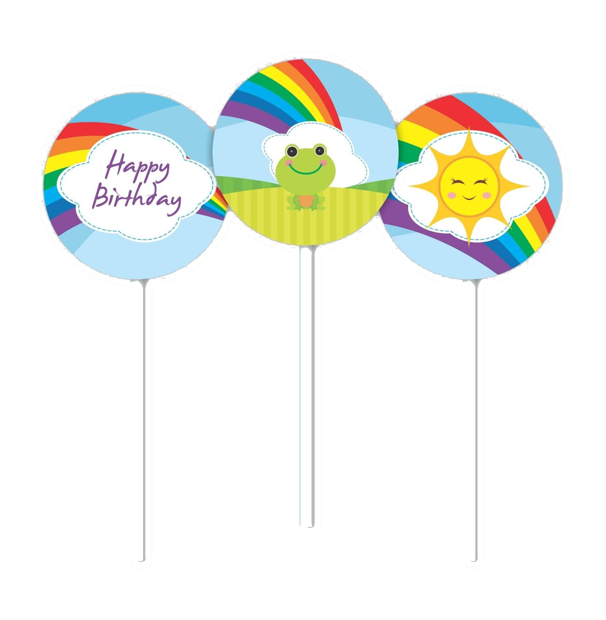 Rainbow Themed Cupcake Toppers — image 2
