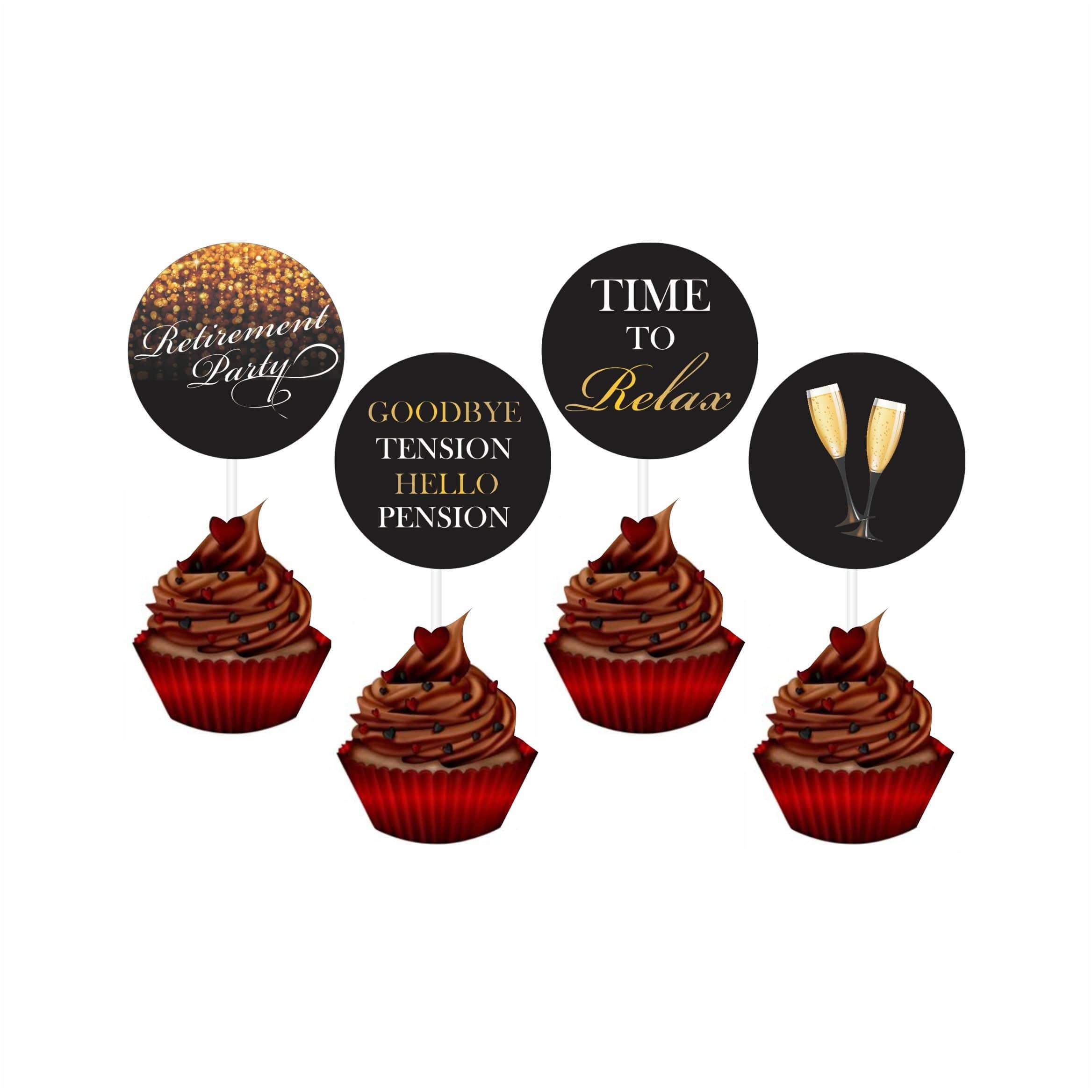 Retirement Theme Cupcake Toppers ALL PARTY SUPPLIES Pretty UR Party