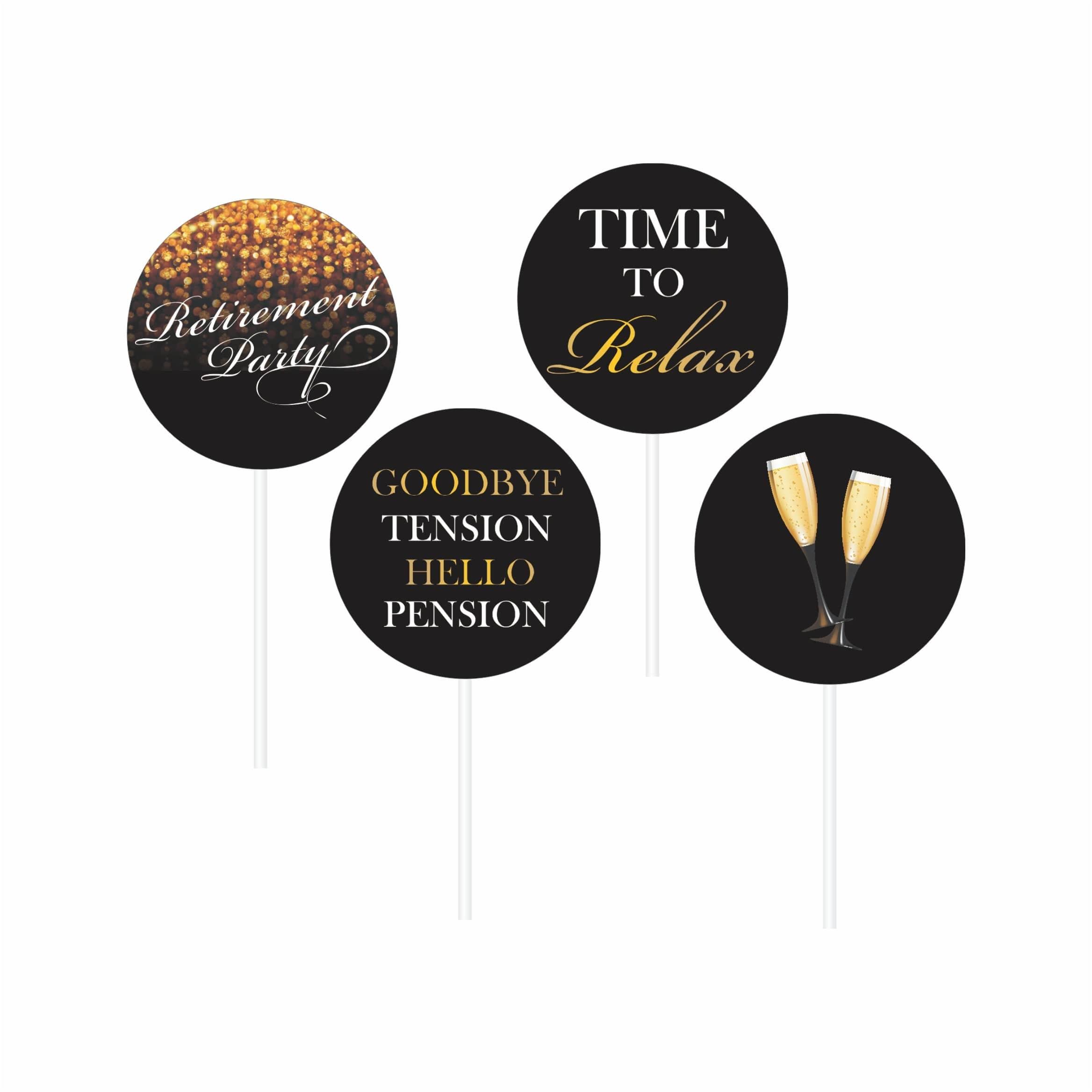 Retirement Theme Cupcake Toppers ALL PARTY SUPPLIES Pretty UR Party