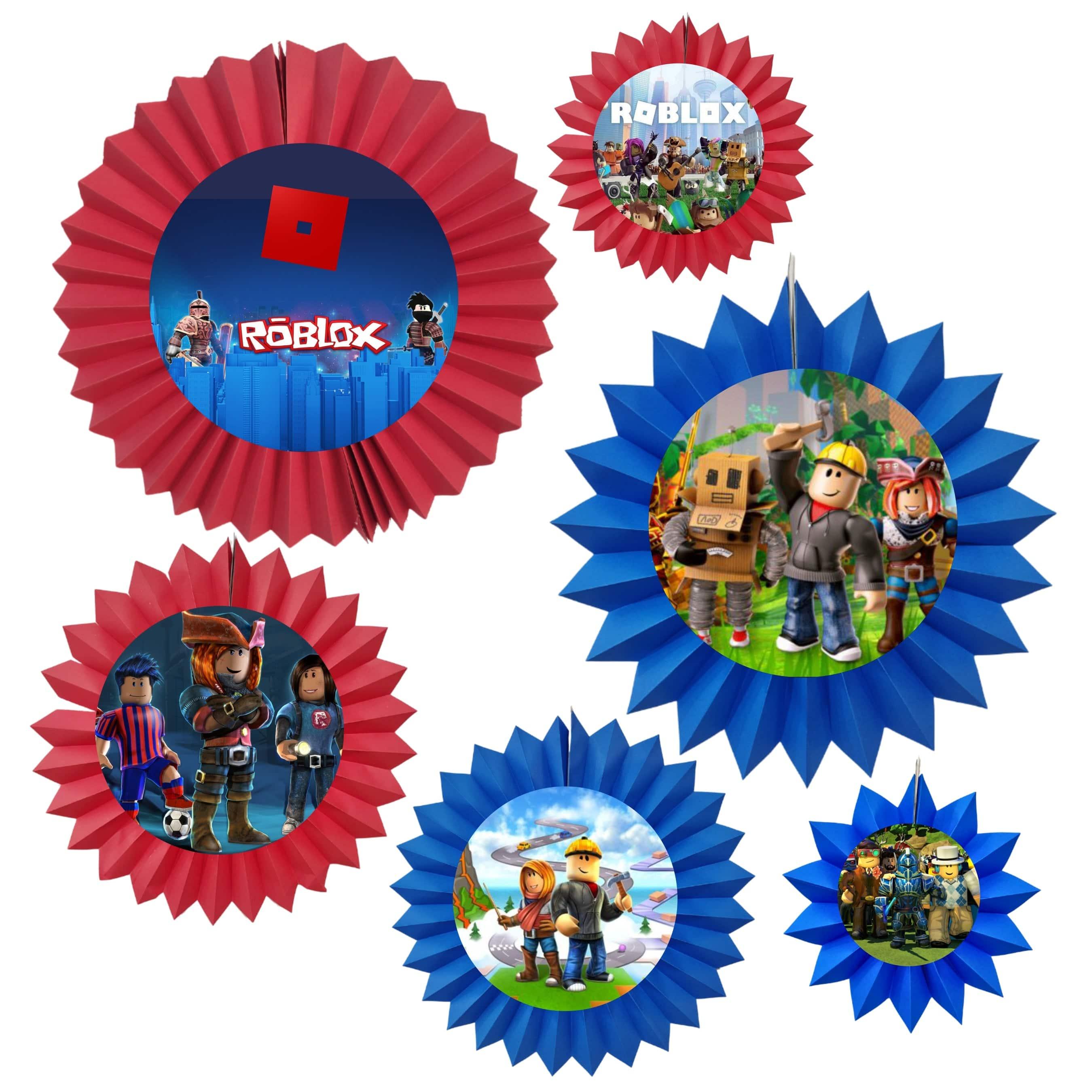Roblox Paper Fans - Set of 6 DECORATIONS Pretty UR Party