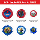 Roblox Paper Fans - Set of 6 DECORATIONS Pretty UR Party