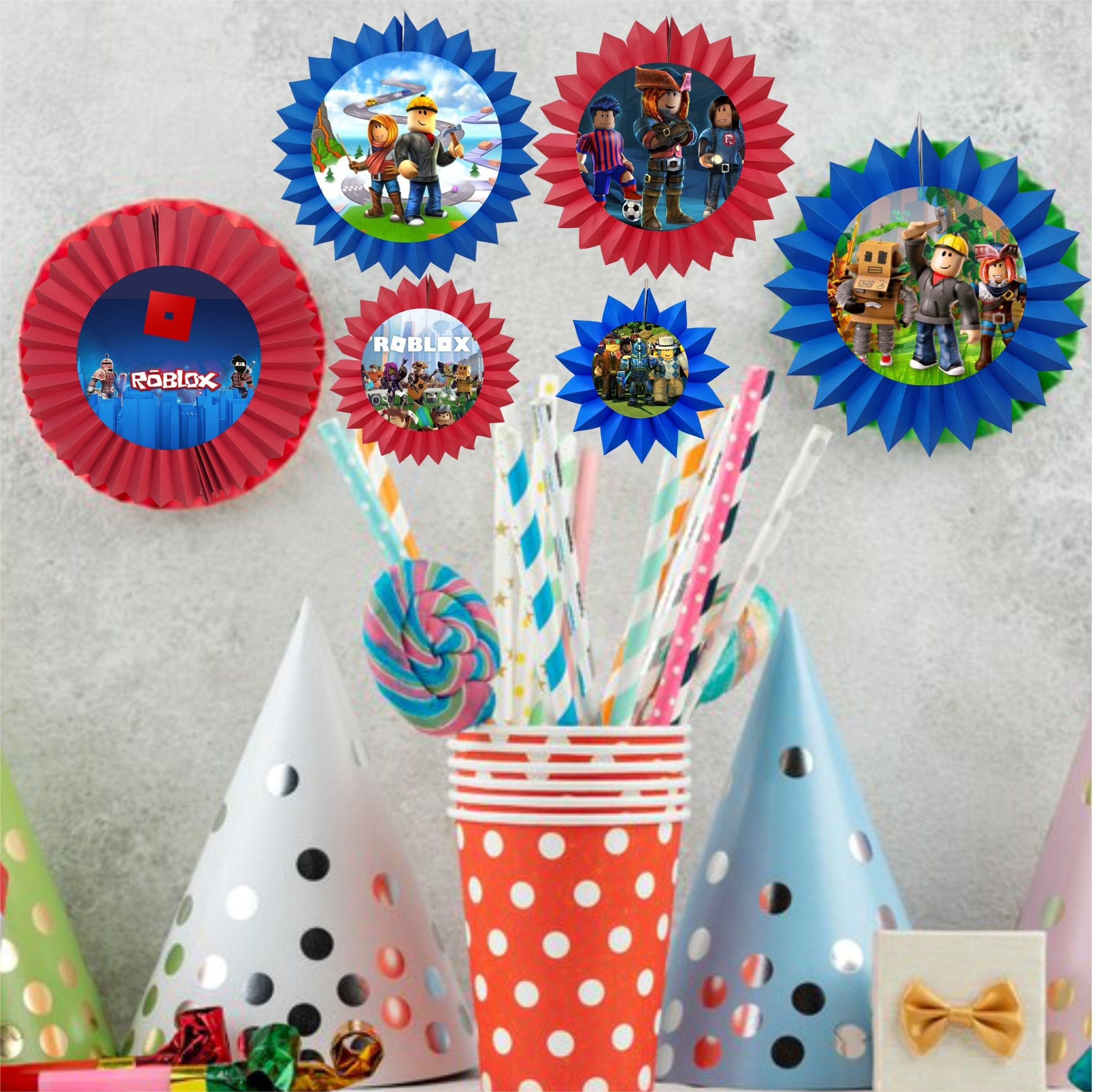 Roblox Paper Fans - Set of 6 DECORATIONS Pretty UR Party