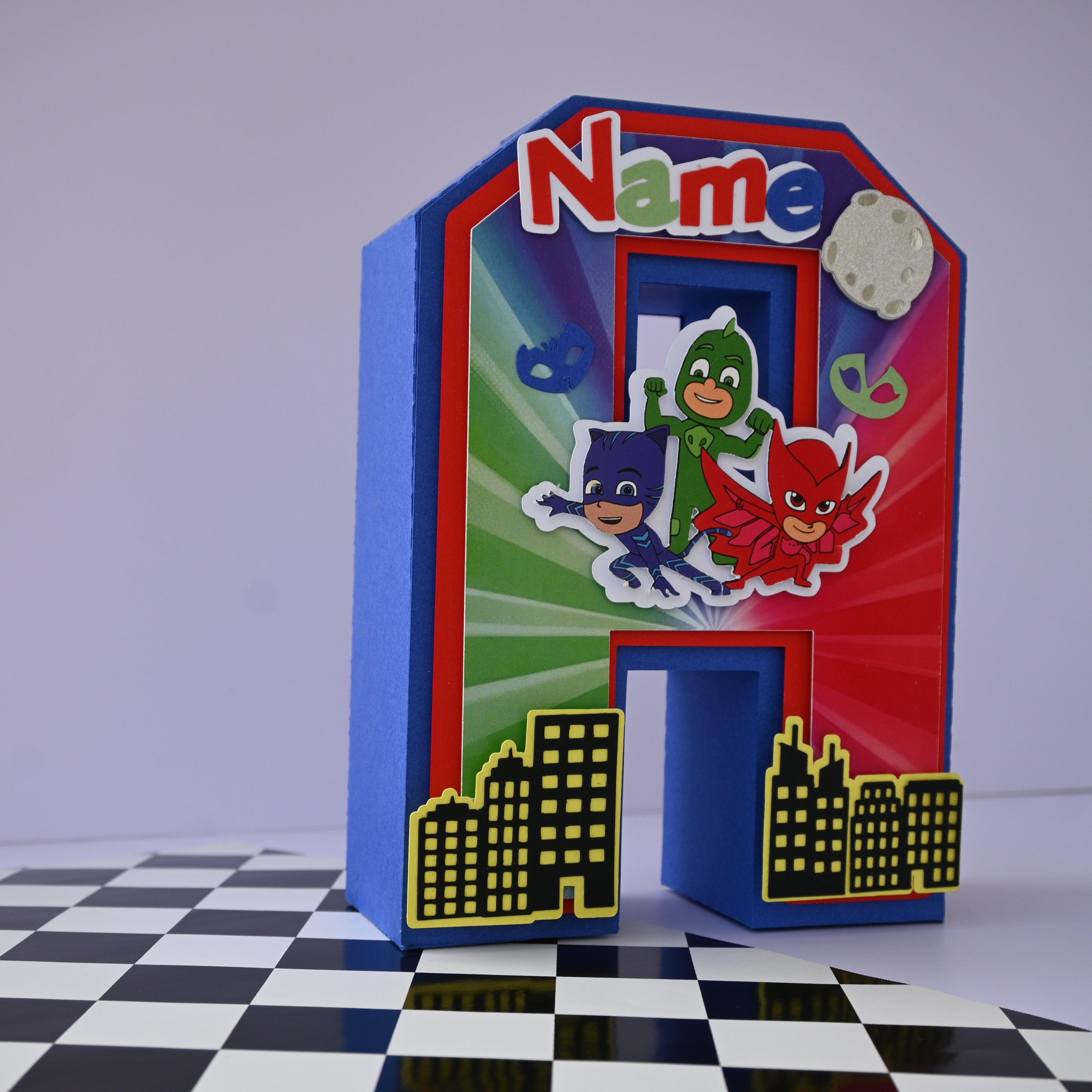 PJ Masks 3D Letter / Number HANDCRAFTED PRETTY UR PARTY