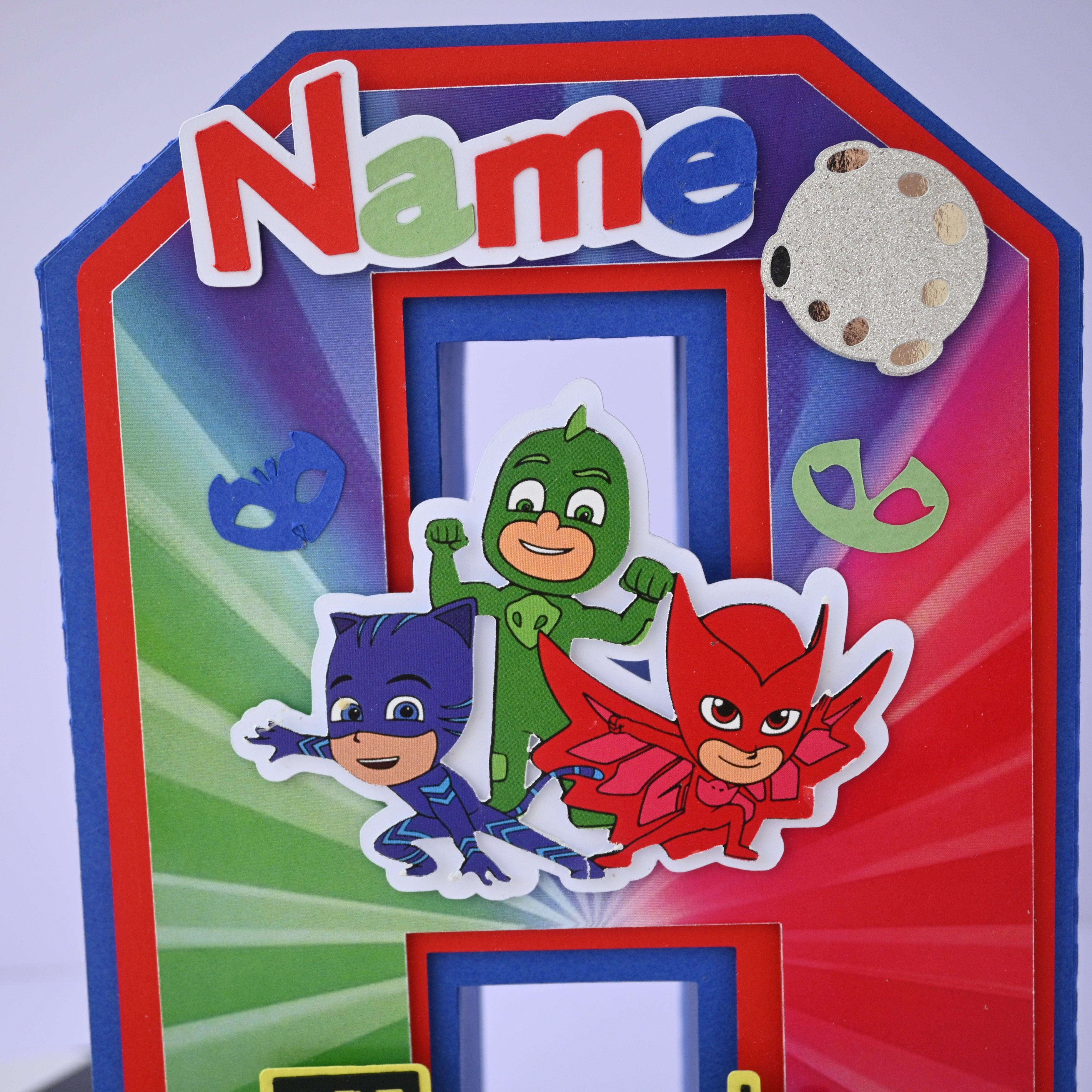 PJ Masks 3D Letter / Number HANDCRAFTED PRETTY UR PARTY