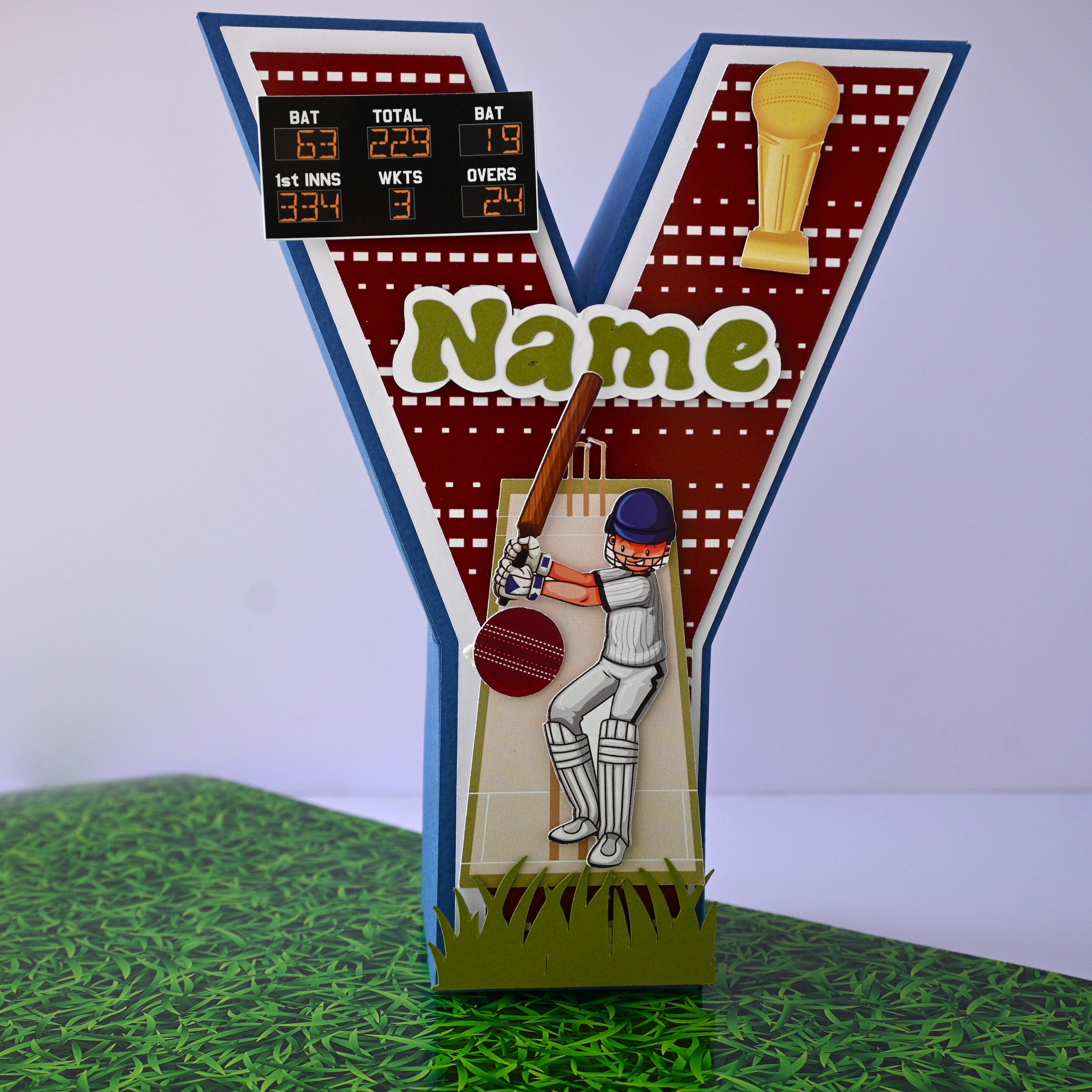 Cricket 3D Letter / Number HANDCRAFTED PRETTY UR PARTY