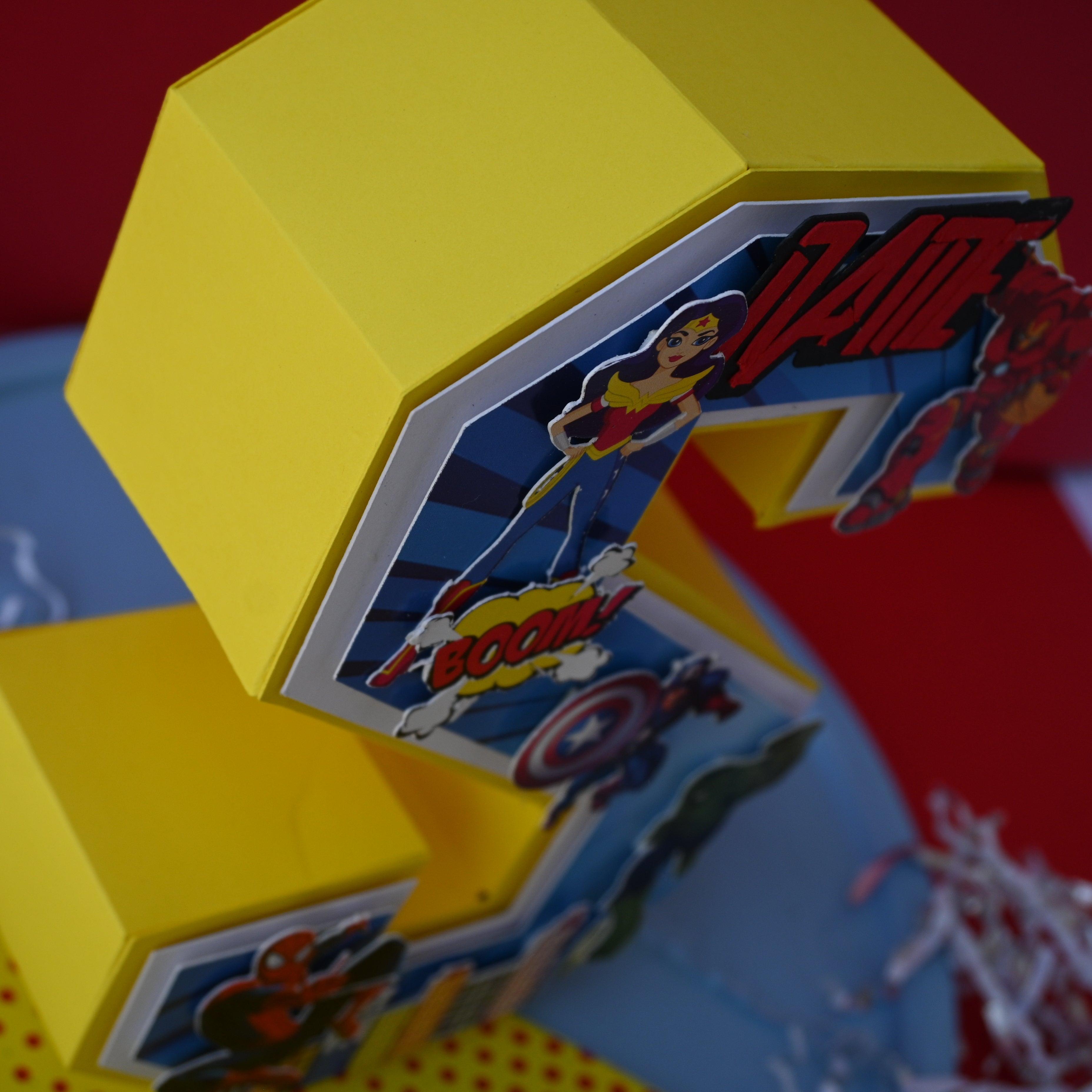 Superhero 3D Letter / Number HANDCRAFTED PRETTY UR PARTY