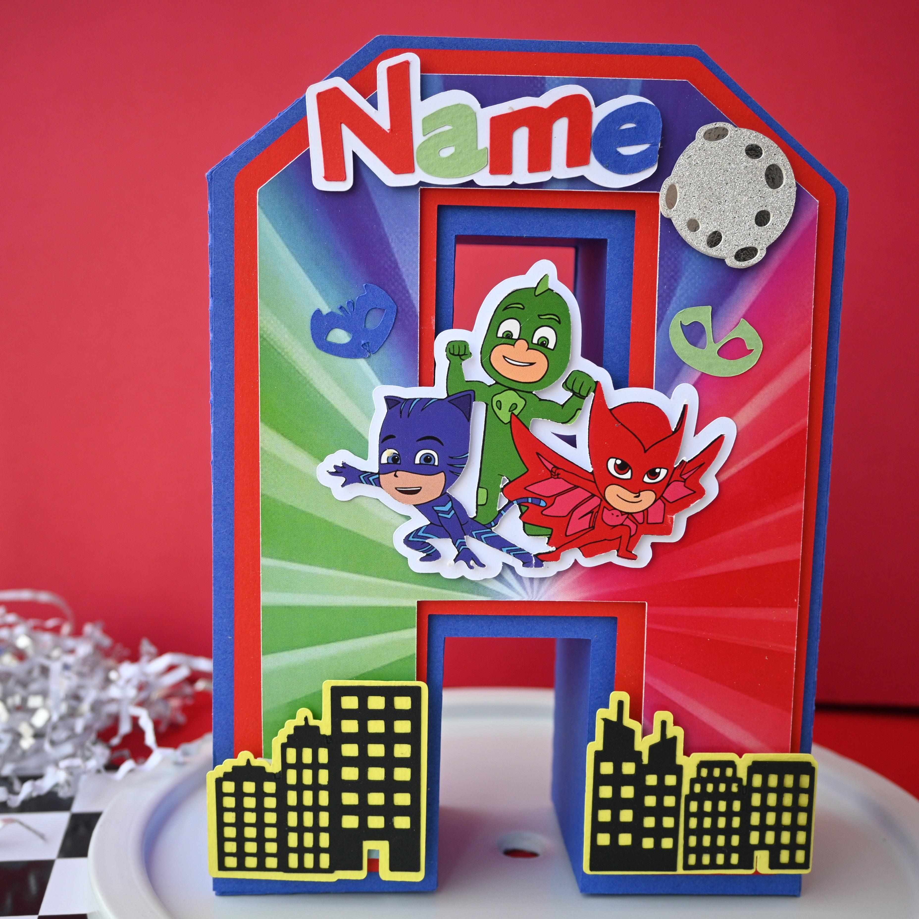 PJ Masks 3D Letter / Number HANDCRAFTED PRETTY UR PARTY
