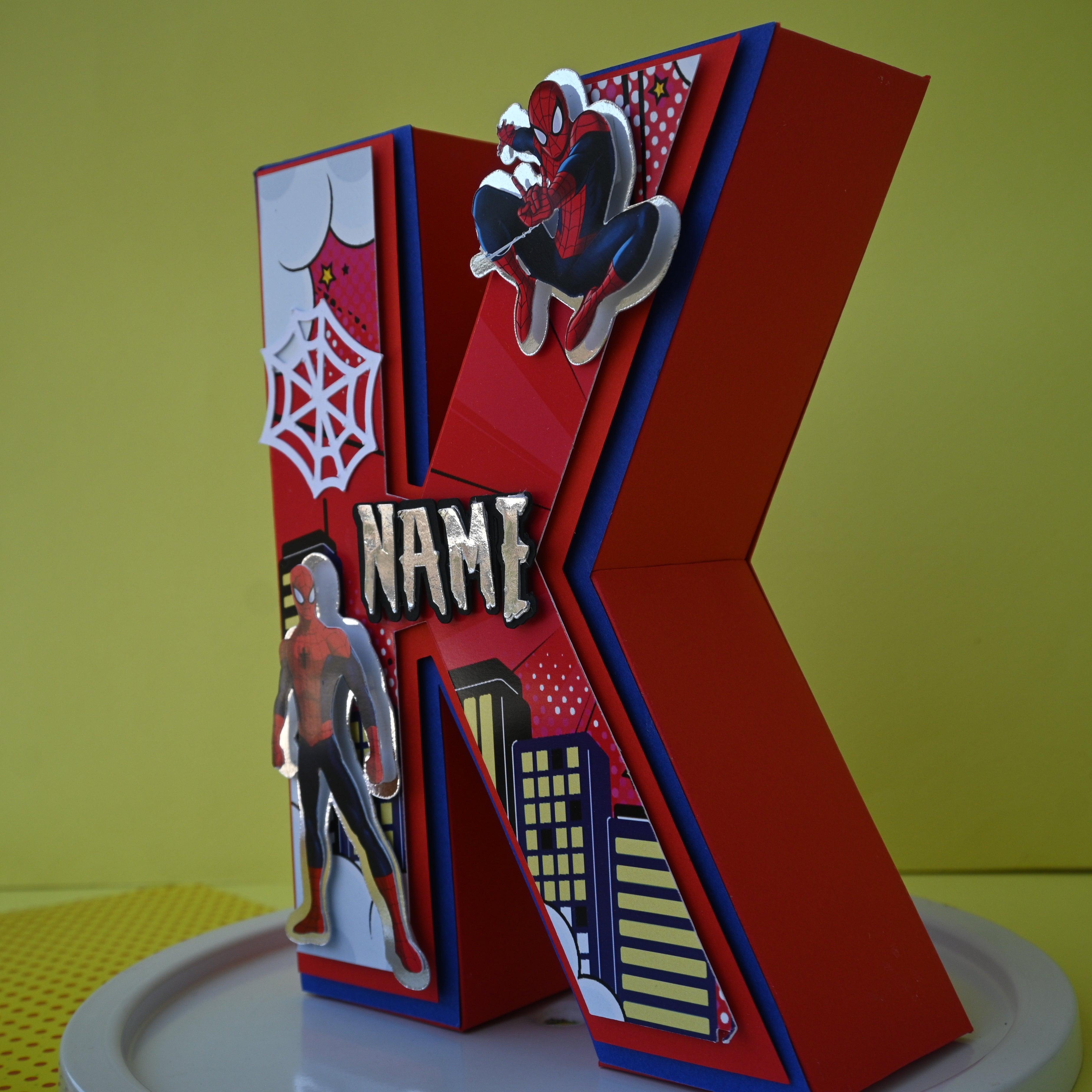Spiderman 3D Letter / Number HANDCRAFTED PRETTY UR PARTY