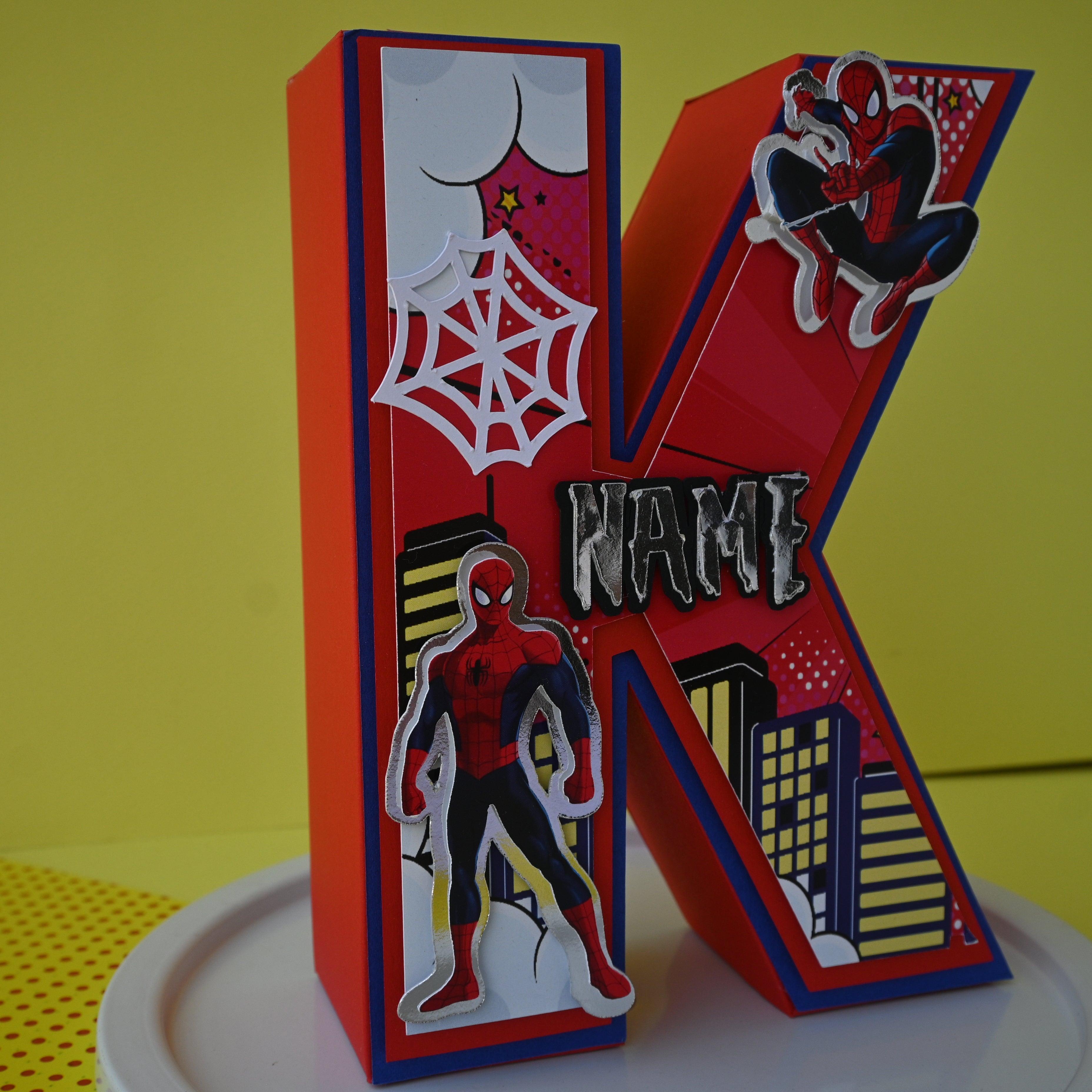 Spiderman 3D Letter / Number HANDCRAFTED PRETTY UR PARTY