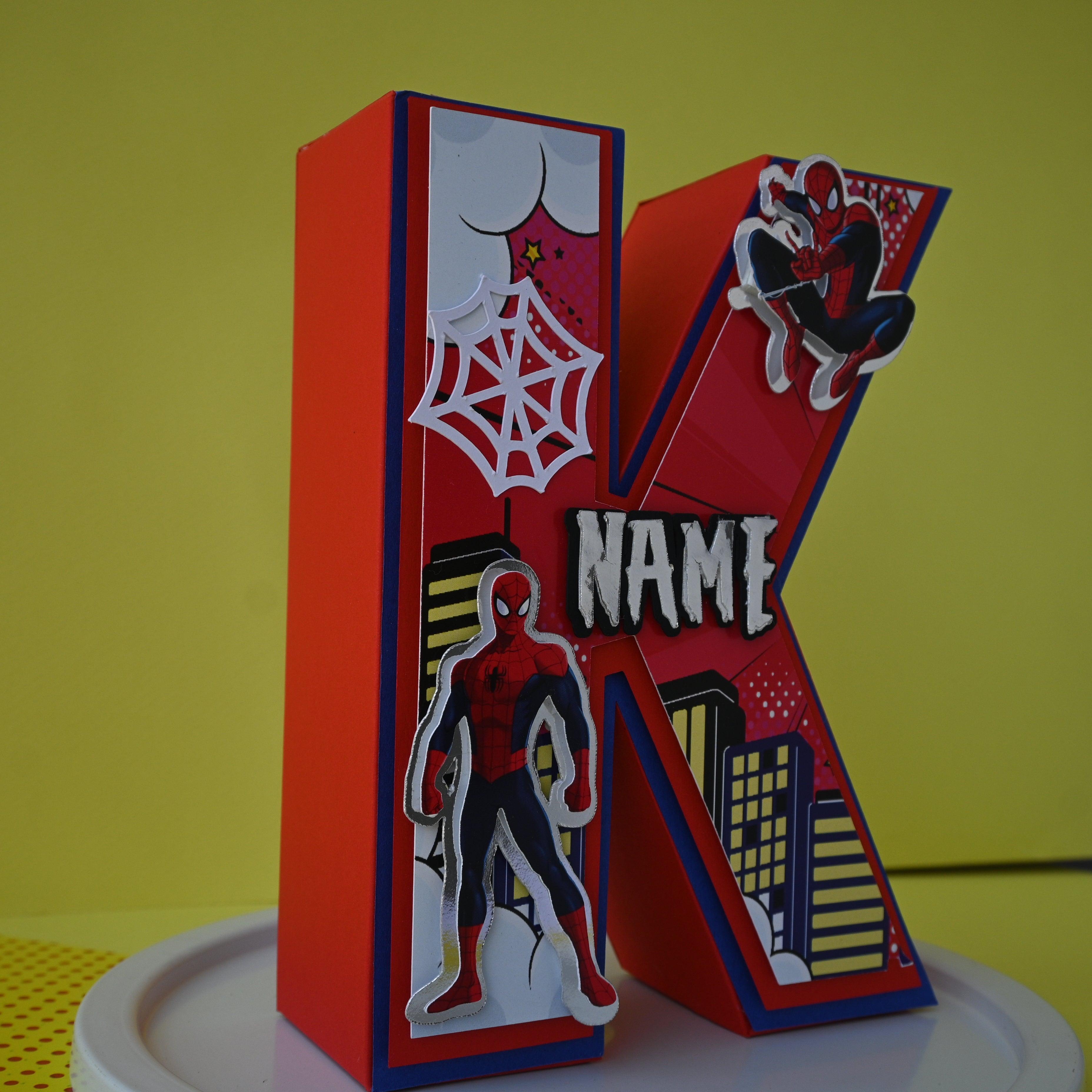 Spiderman 3D Letter / Number HANDCRAFTED PRETTY UR PARTY