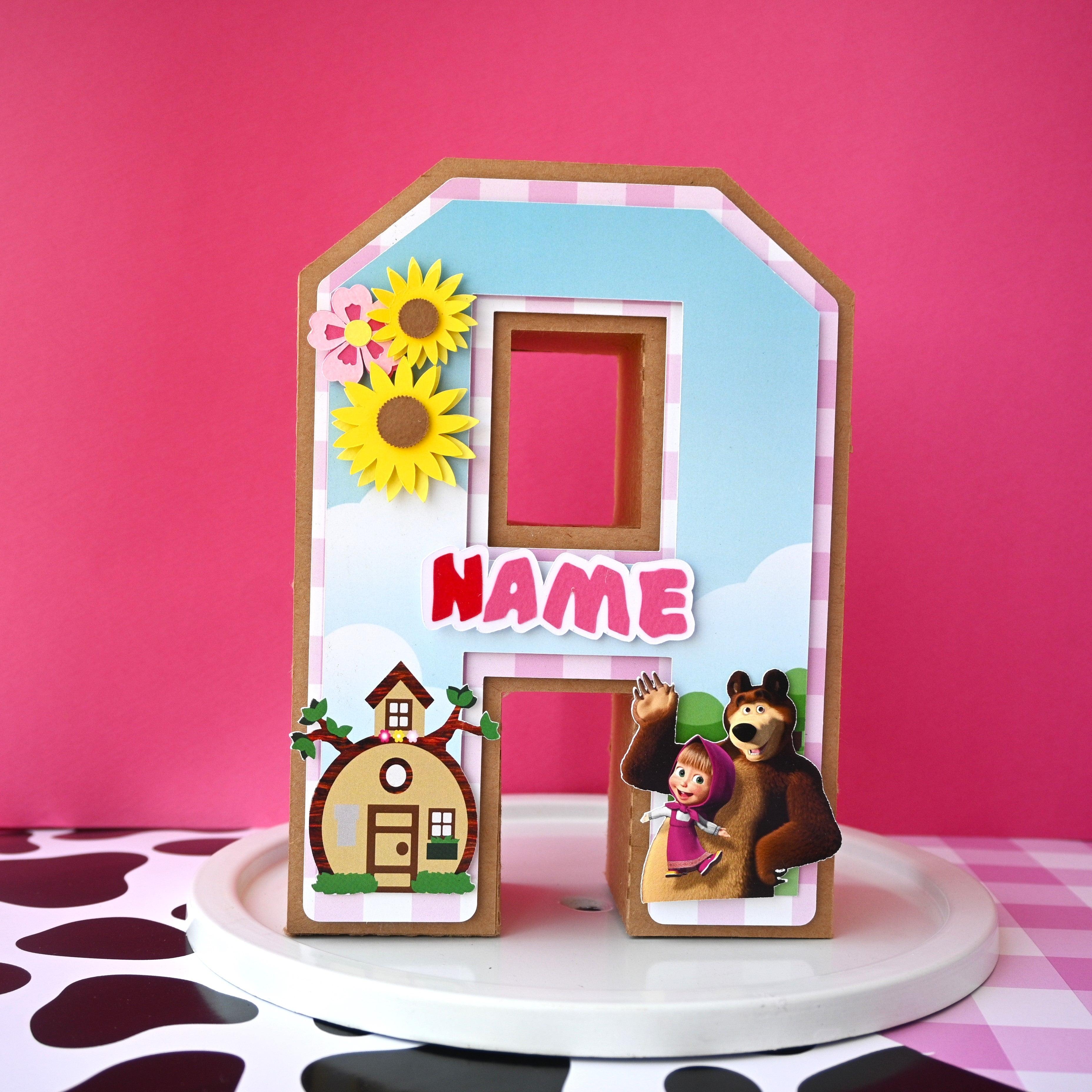 Masha and the Bear 3D Letter / Number HANDCRAFTED PRETTY UR PARTY