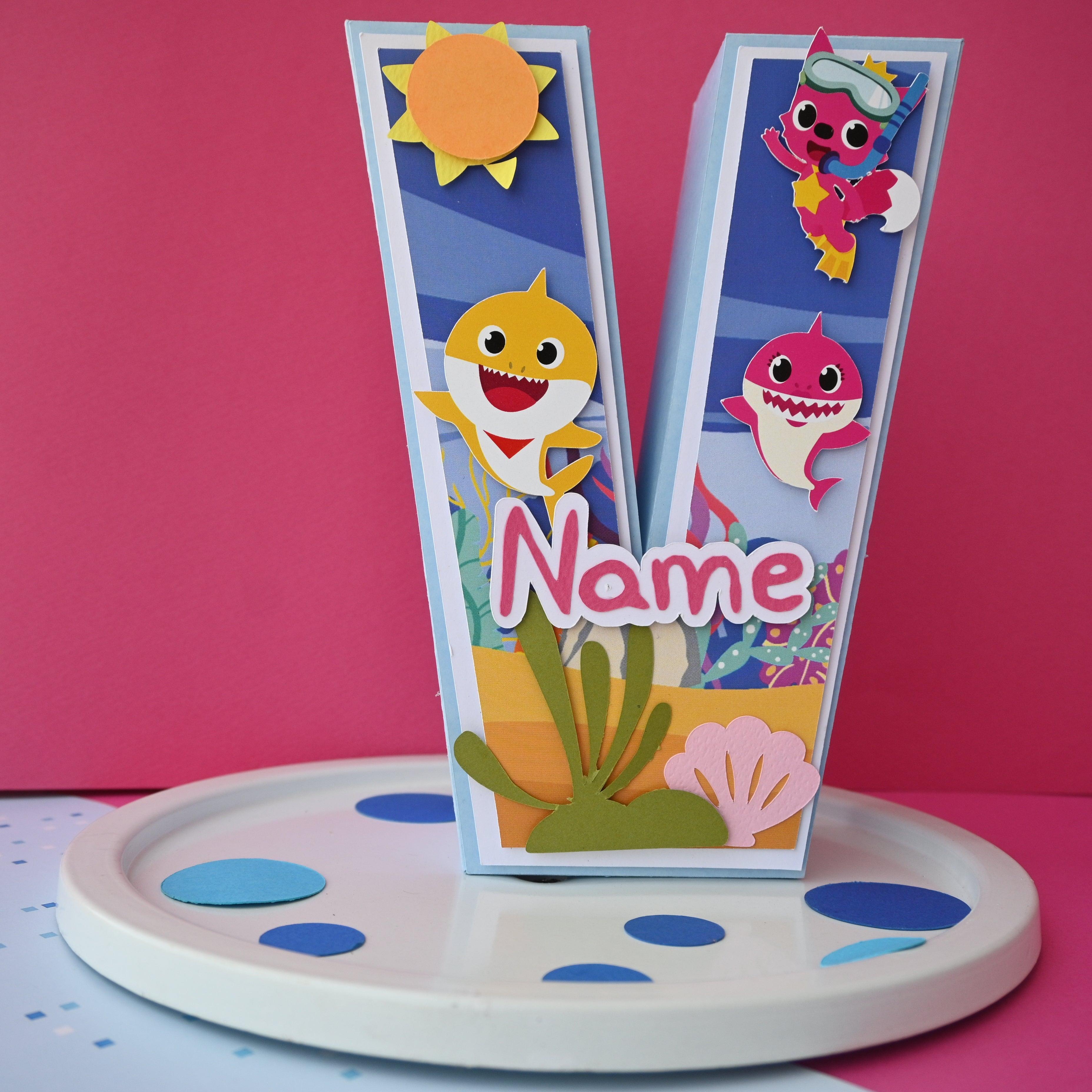 Baby Shark 3D Letter / Number HANDCRAFTED PRETTY UR PARTY