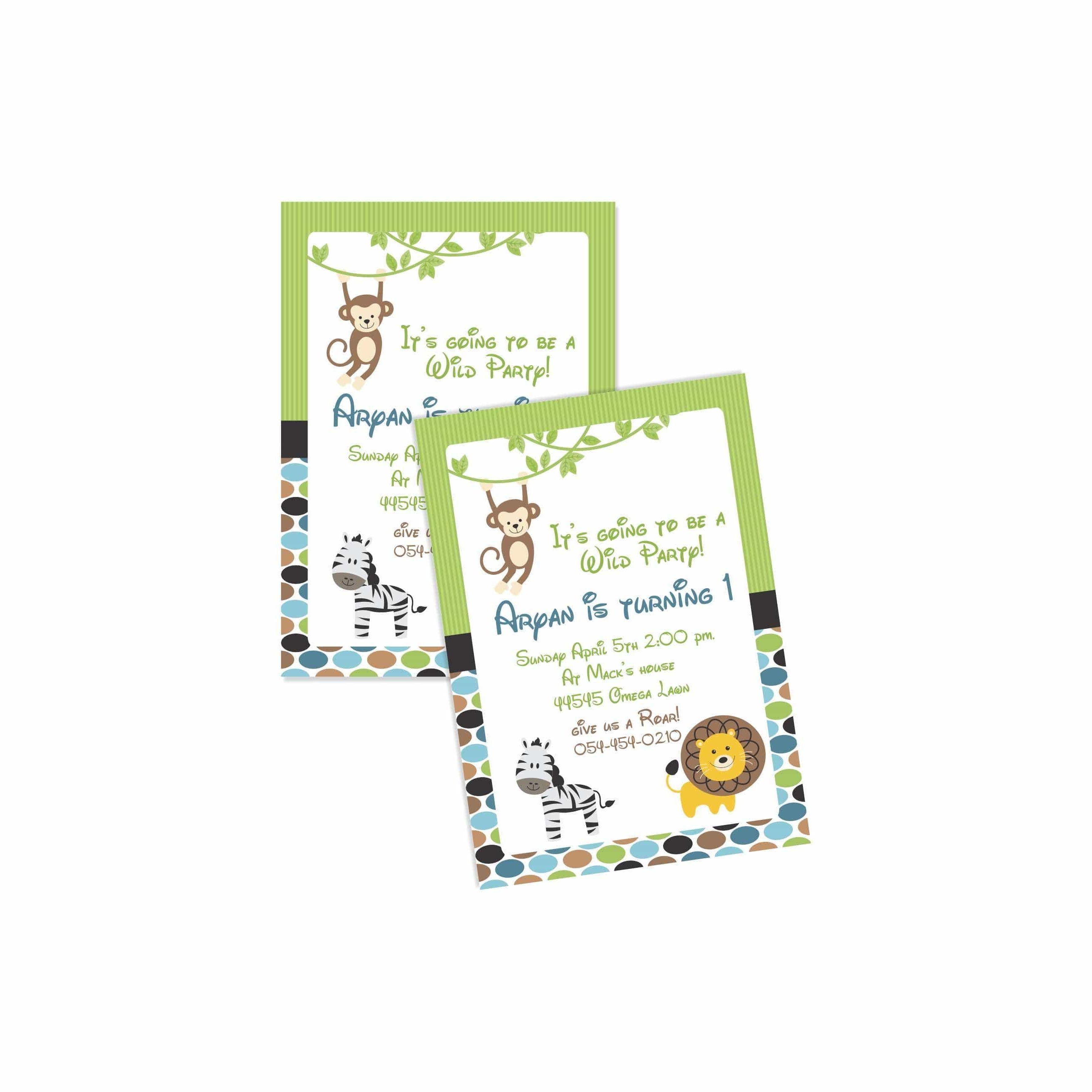 Safari Boy E-Invitations THEME PARTIES Pretty UR Party