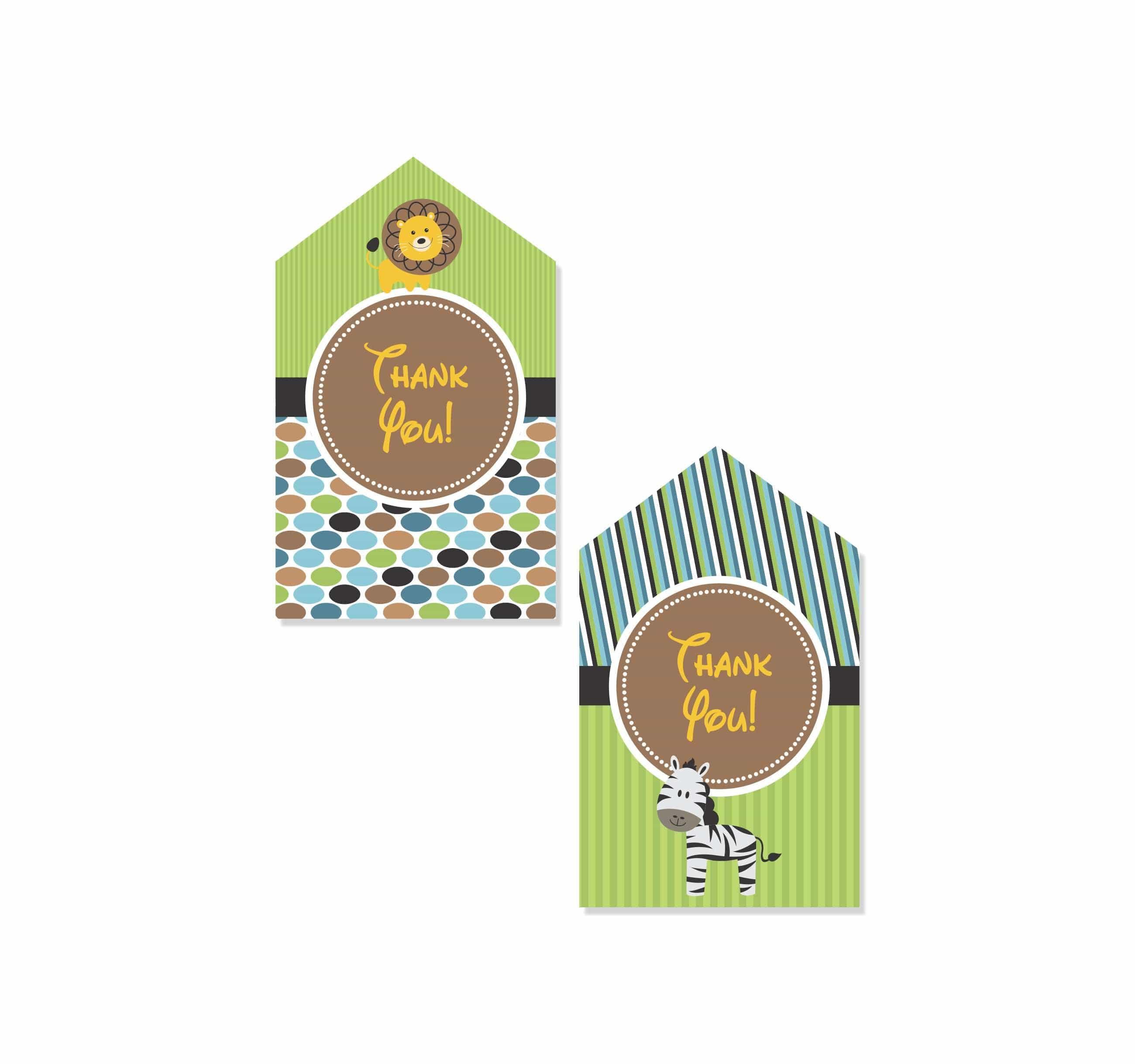 Safari Boy Thank you Tags THEME PARTIES Pretty UR Party