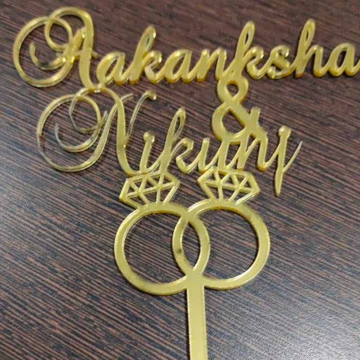 Couples Name Cake Topper Design 2 HANDCRAFTED Pretty UR Party
