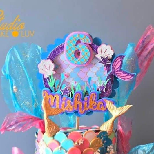 Mermaid Shaker Cake Topper HANDCRAFTED Pretty UR Party