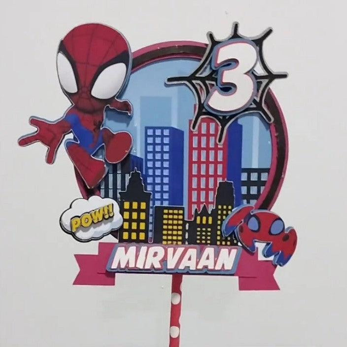 Personalised Spidey and his Amazing Friends Cake Topper HANDCRAFTED Pretty UR Party