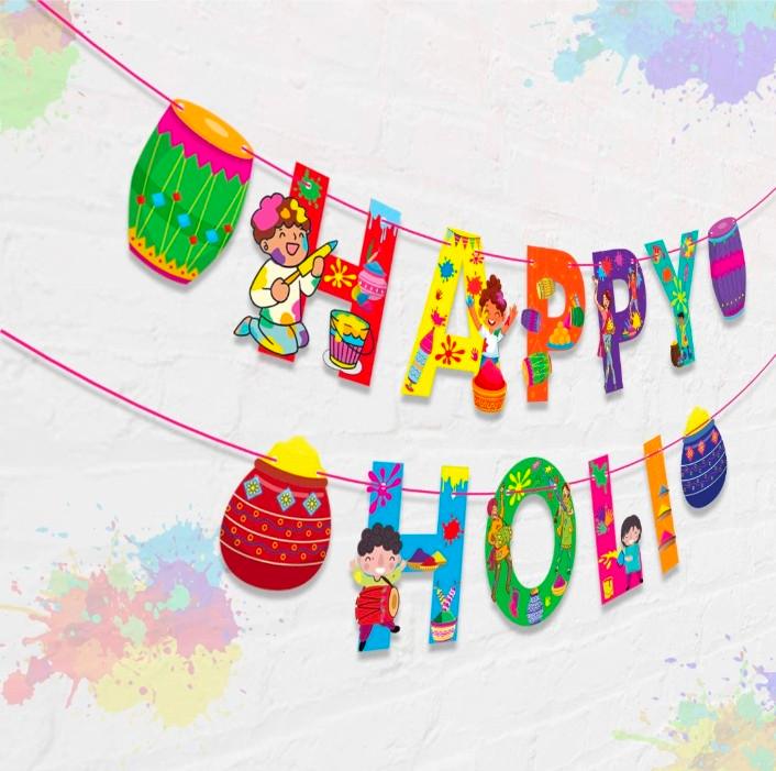 Happy Holi Colourful Bunting ALL PARTY SUPPLIES Pretty UR Party