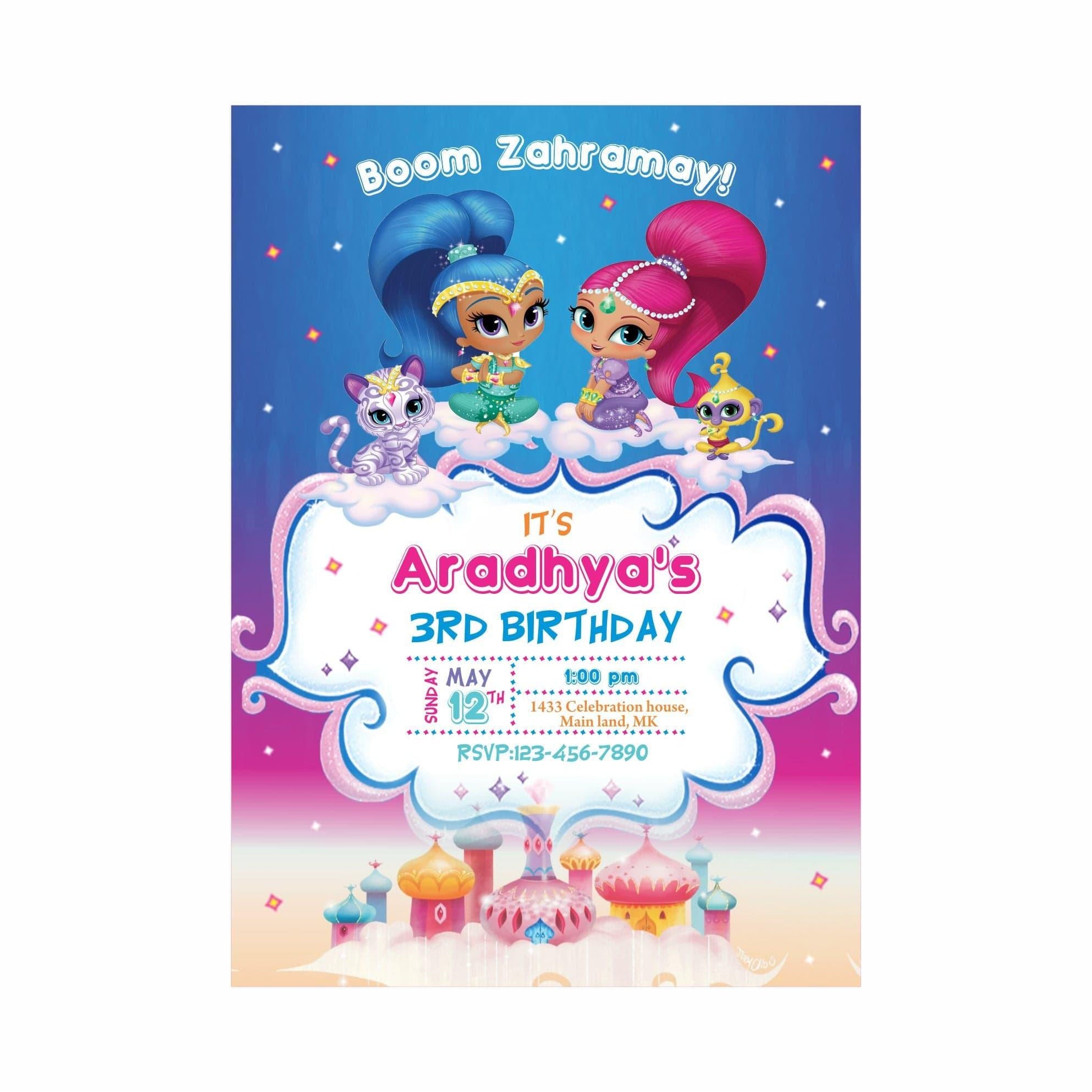 Shimmer and Shine Theme E-Invitations ALL PARTY SUPPLIES Pretty UR Party