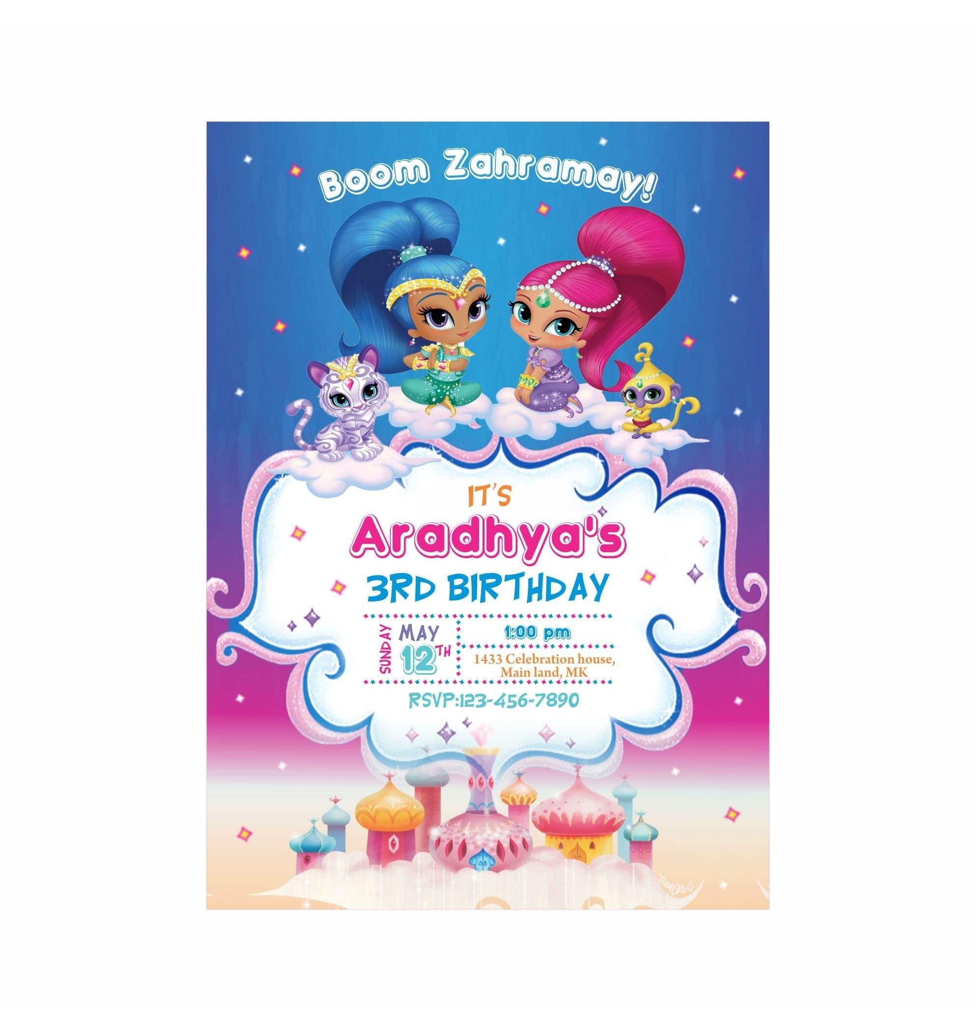 Shimmer and Shine Theme E-Invitations ALL PARTY SUPPLIES Pretty UR Party