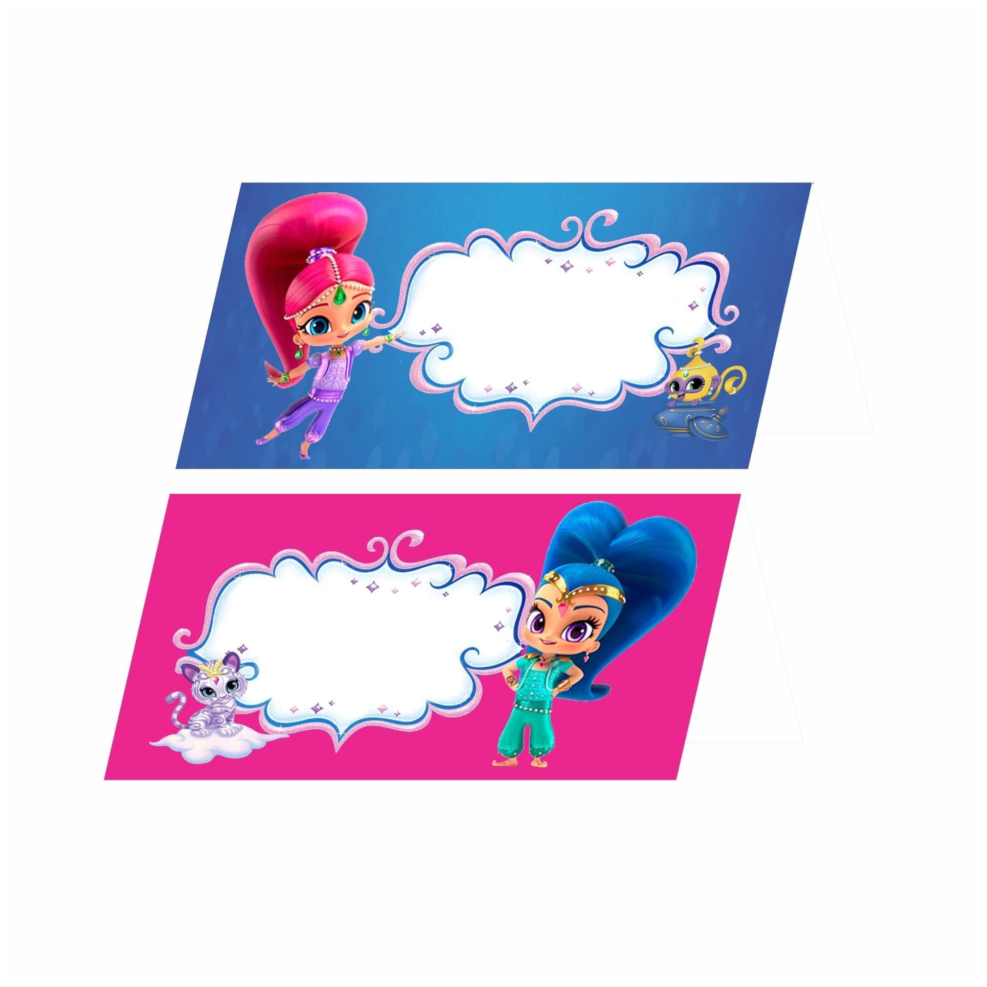 Shimmer and Shine Theme Food Labels / Buffet Table Cards THEME PARTIES Pretty UR Party