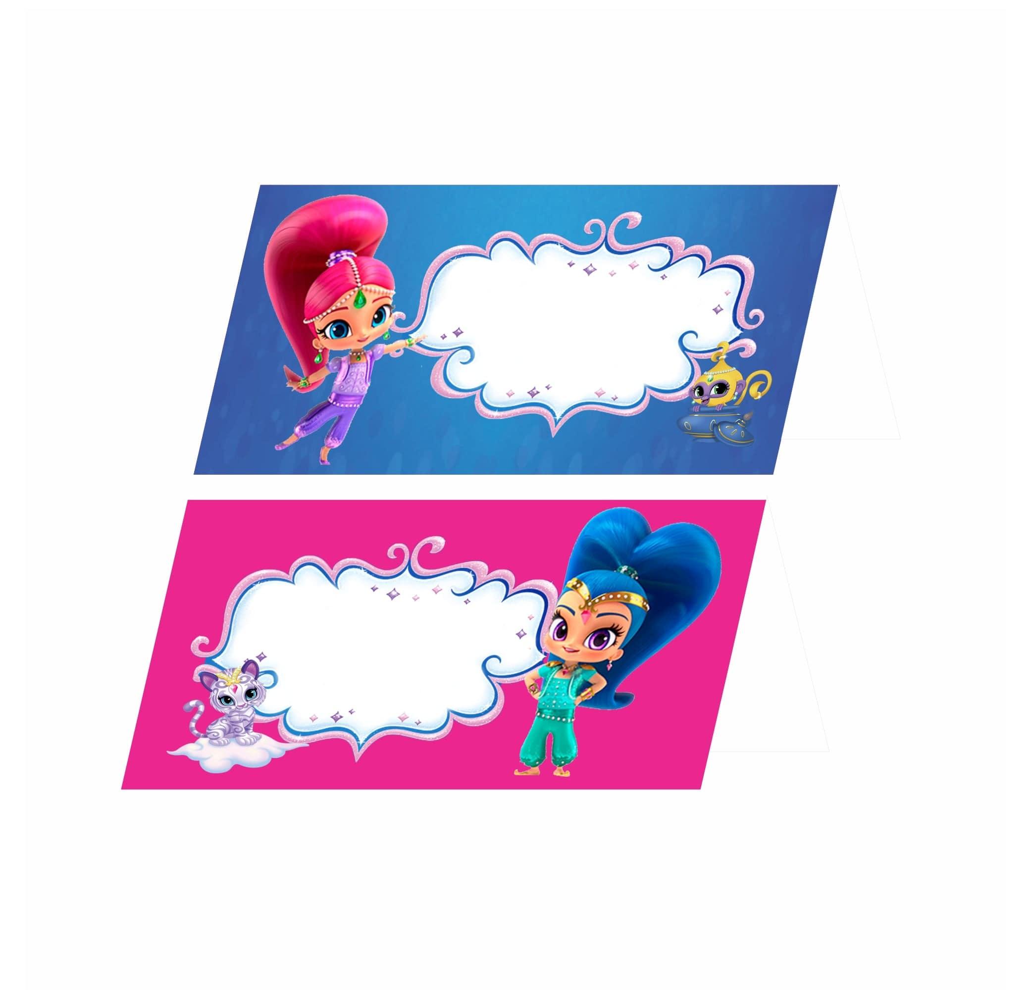 Shimmer and Shine Theme Food Labels / Buffet Table Cards THEME PARTIES Pretty UR Party