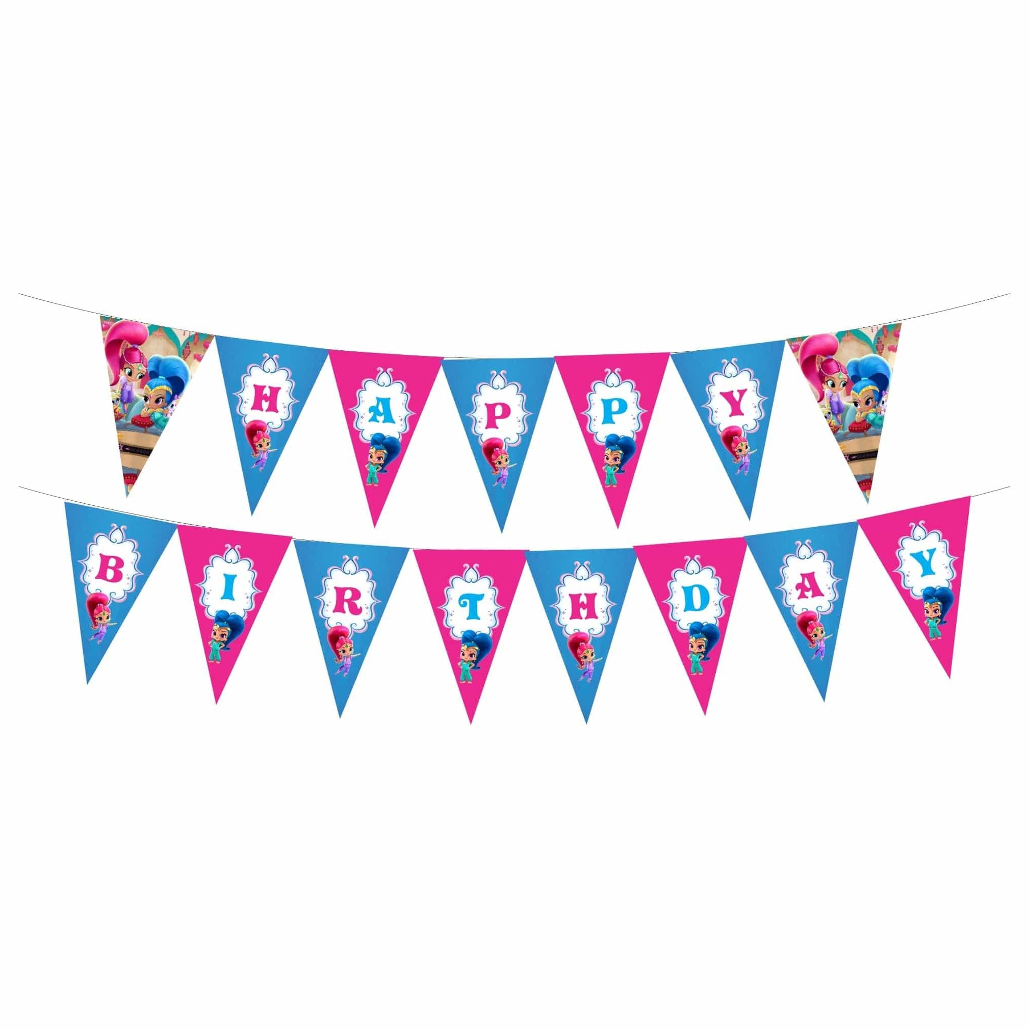 Shimmer and Shine Theme Bunting THEME PARTIES Pretty UR Party
