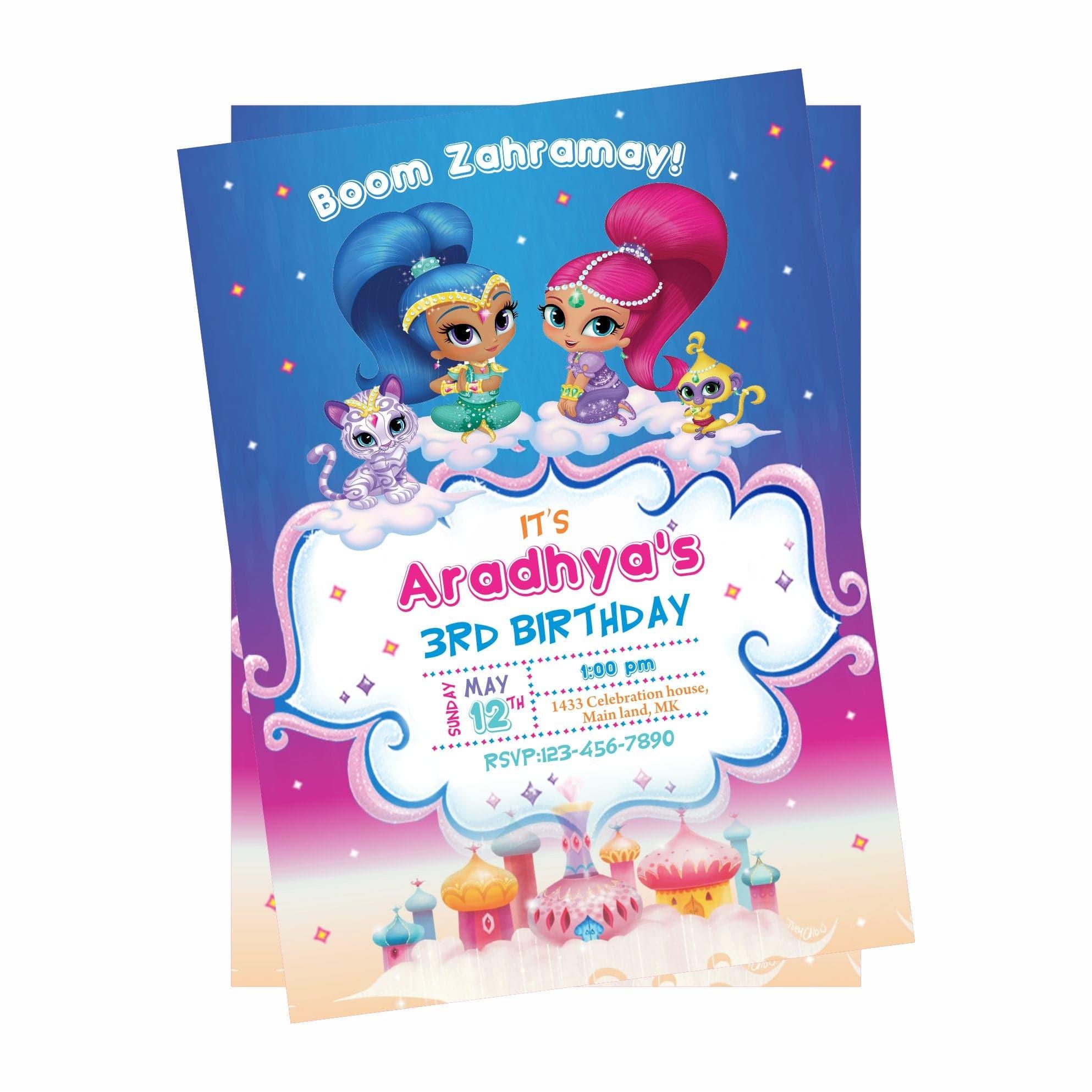 Shimmer and Shine Theme E-Invitations ALL PARTY SUPPLIES Pretty UR Party
