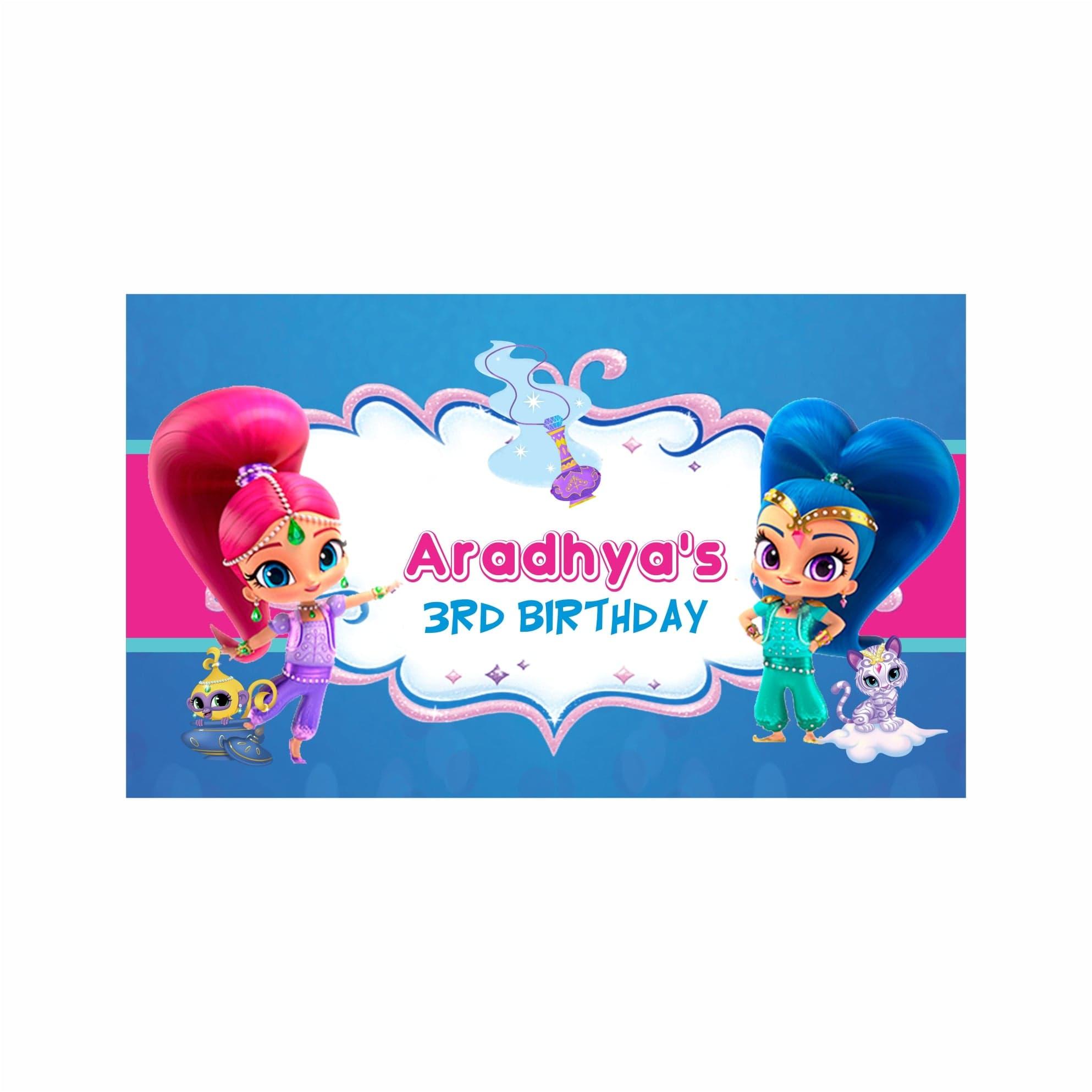 Shimmer and Shine Theme Backdrop PERSONALISED Pretty UR Party