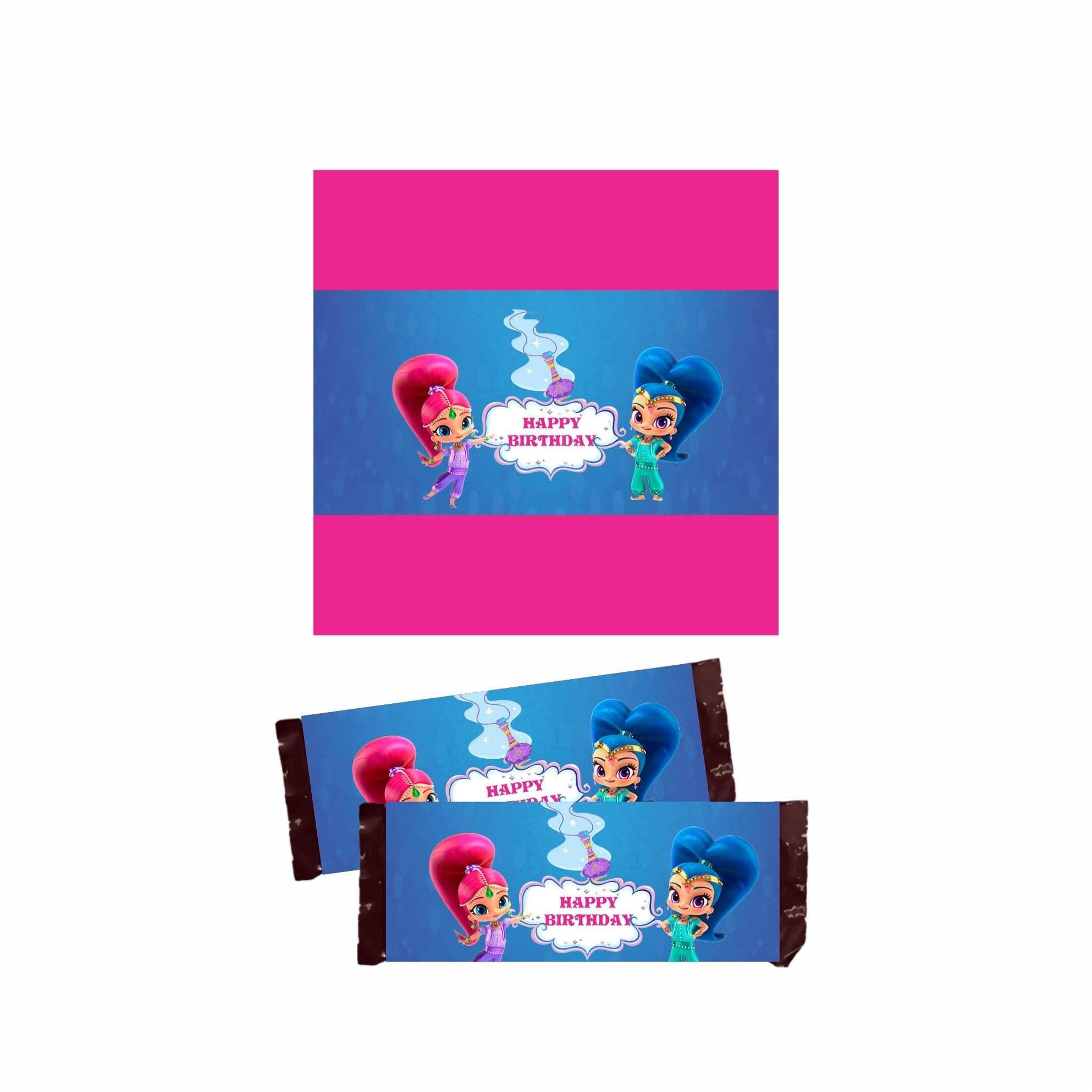 Shimmer and Shine Theme Chocolate Wrappers THEME PARTIES Pretty UR Party