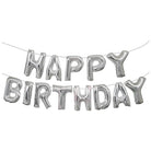 Happy Birthday Letter Foil Balloons - 16 inches THEME PARTIES Pretty UR Party Silver