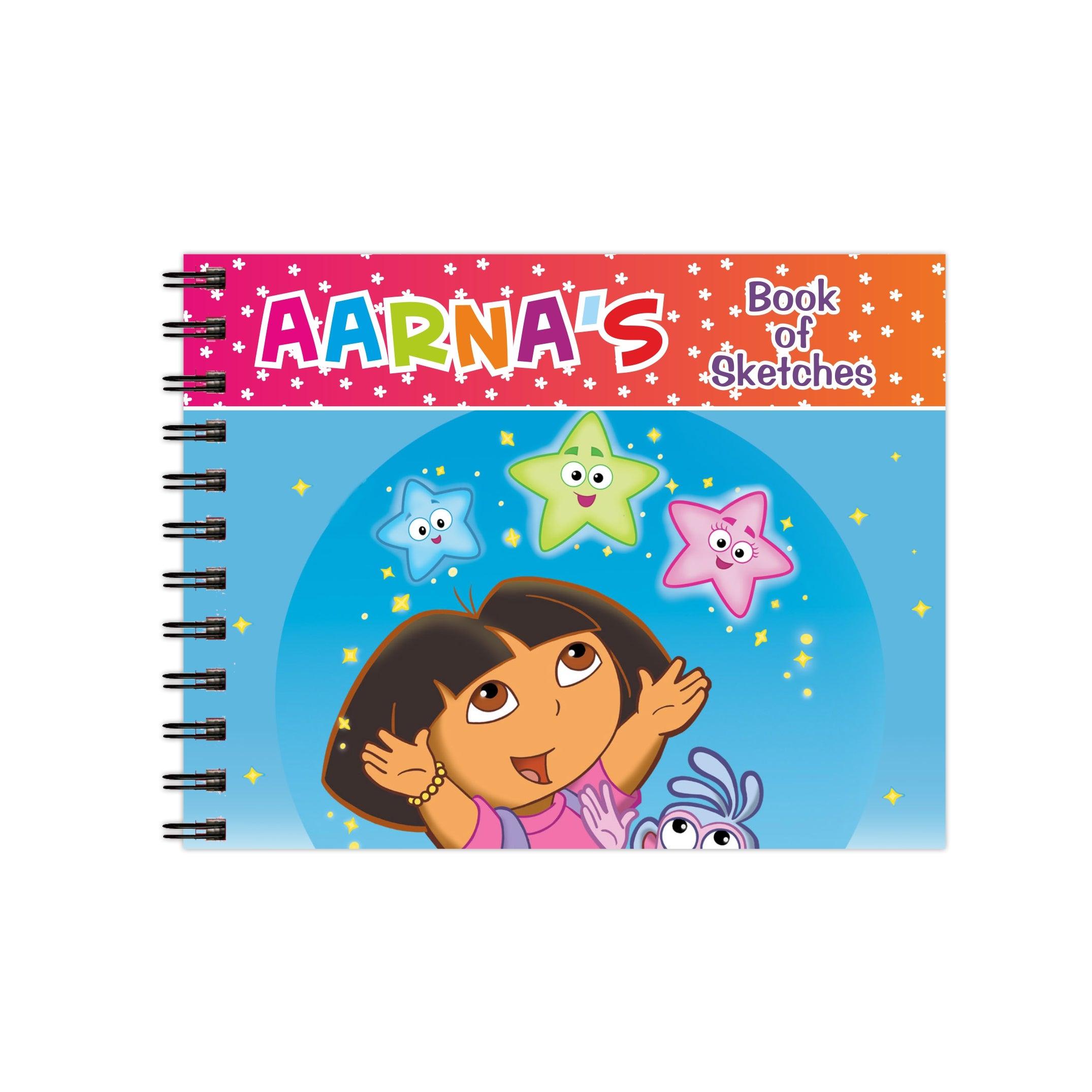 Dora the Explorer themed Personalised Sketchbook PERSONALISED Pretty UR Party
