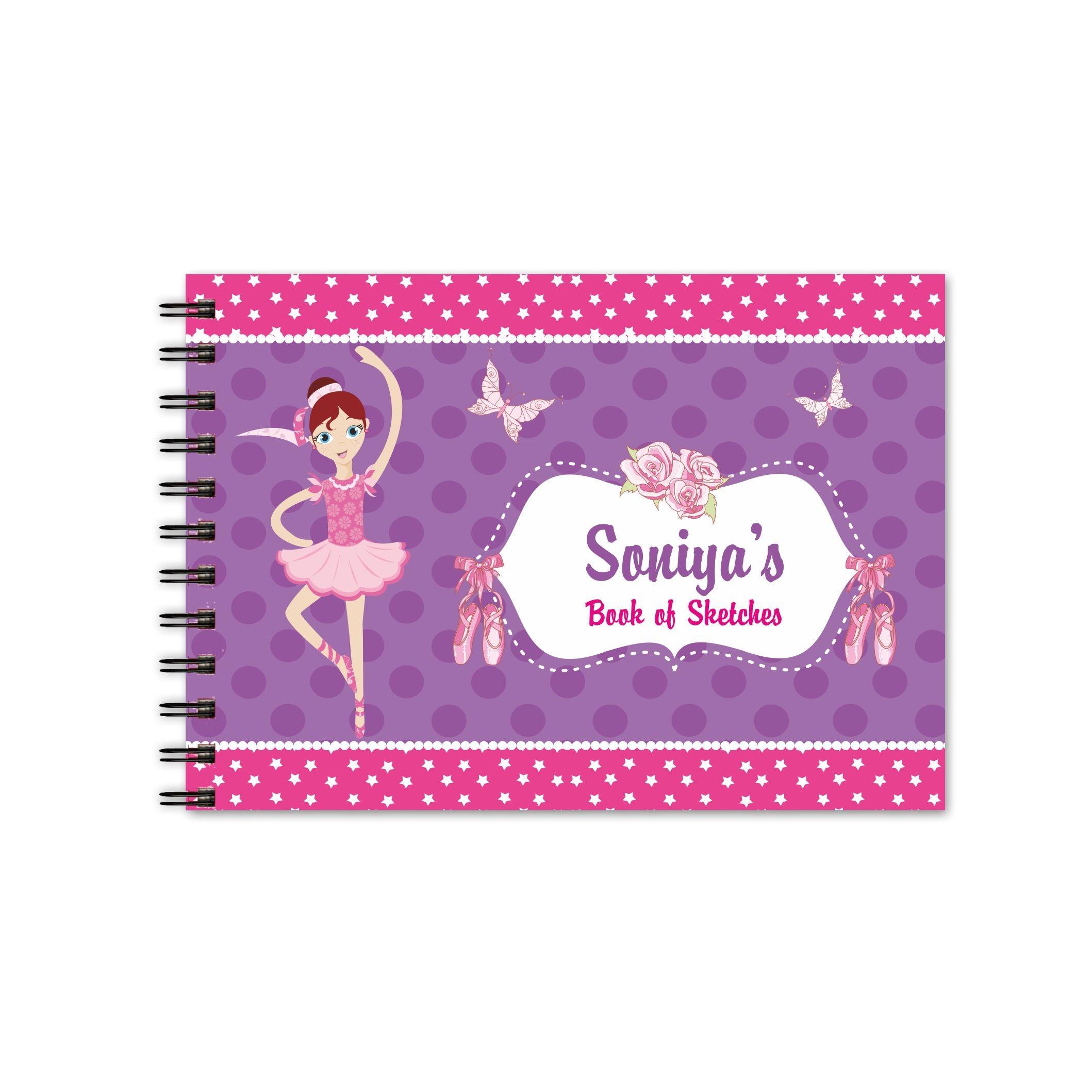Ballerina themed Personalised Sketchbook PERSONALISED Pretty UR Party