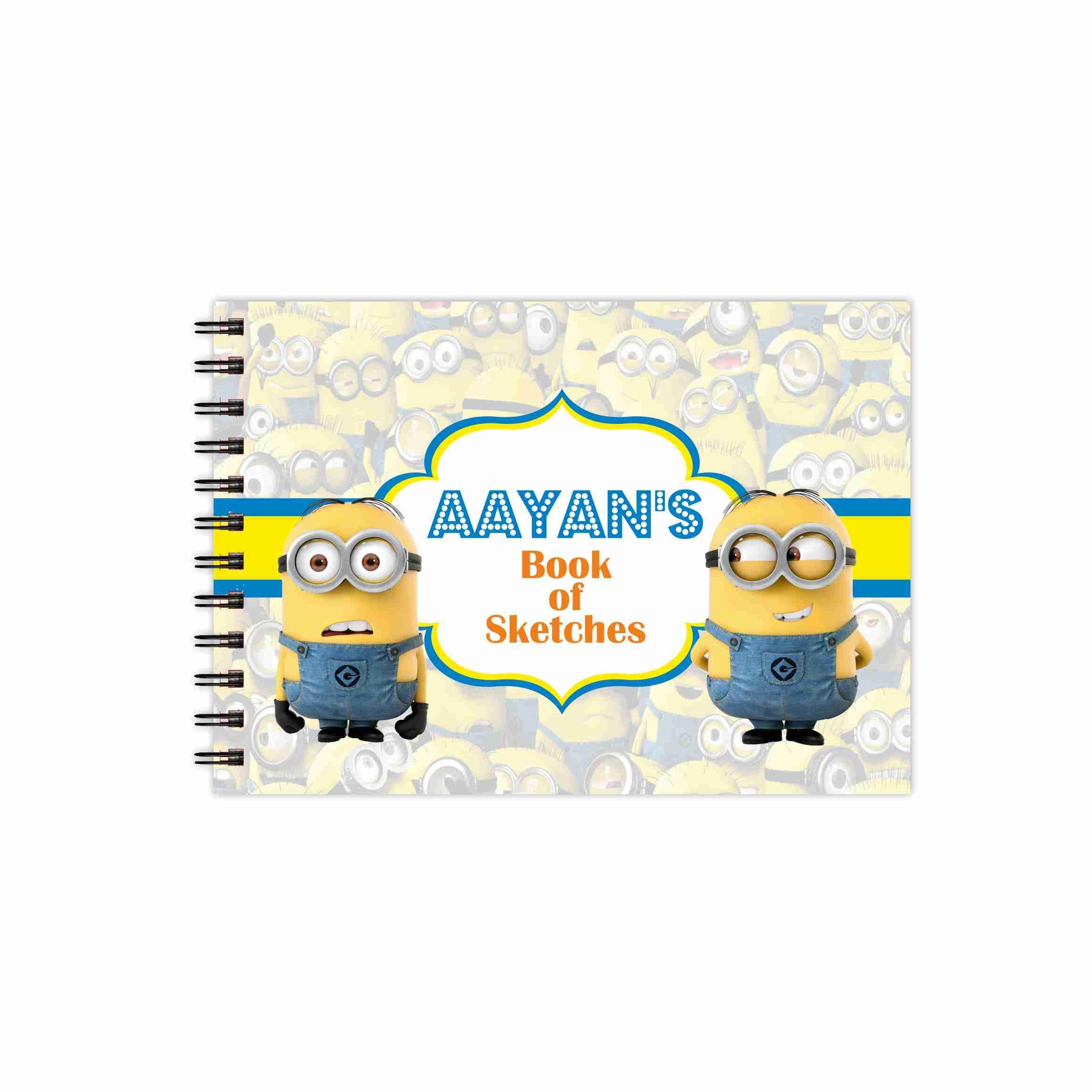 Despicable Me Minions inspired Personalised Sketchbook PERSONALISED Pretty UR Party