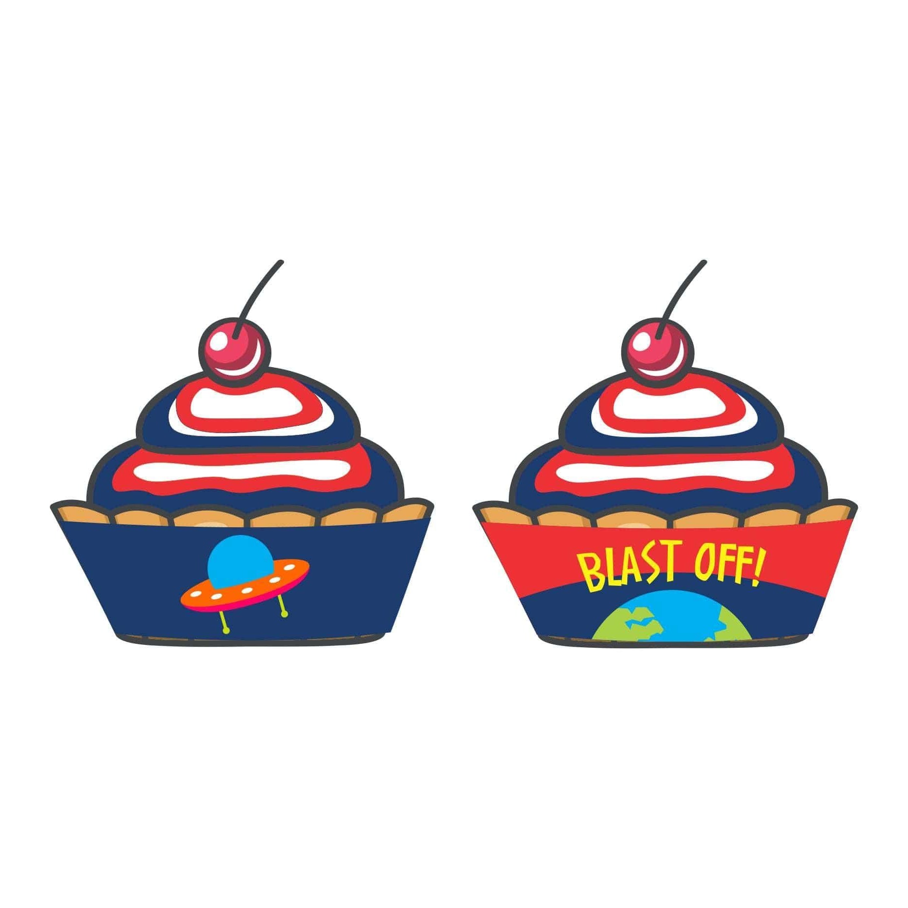 Space Theme Cupcake Wrappers THEME PARTIES Pretty UR Party