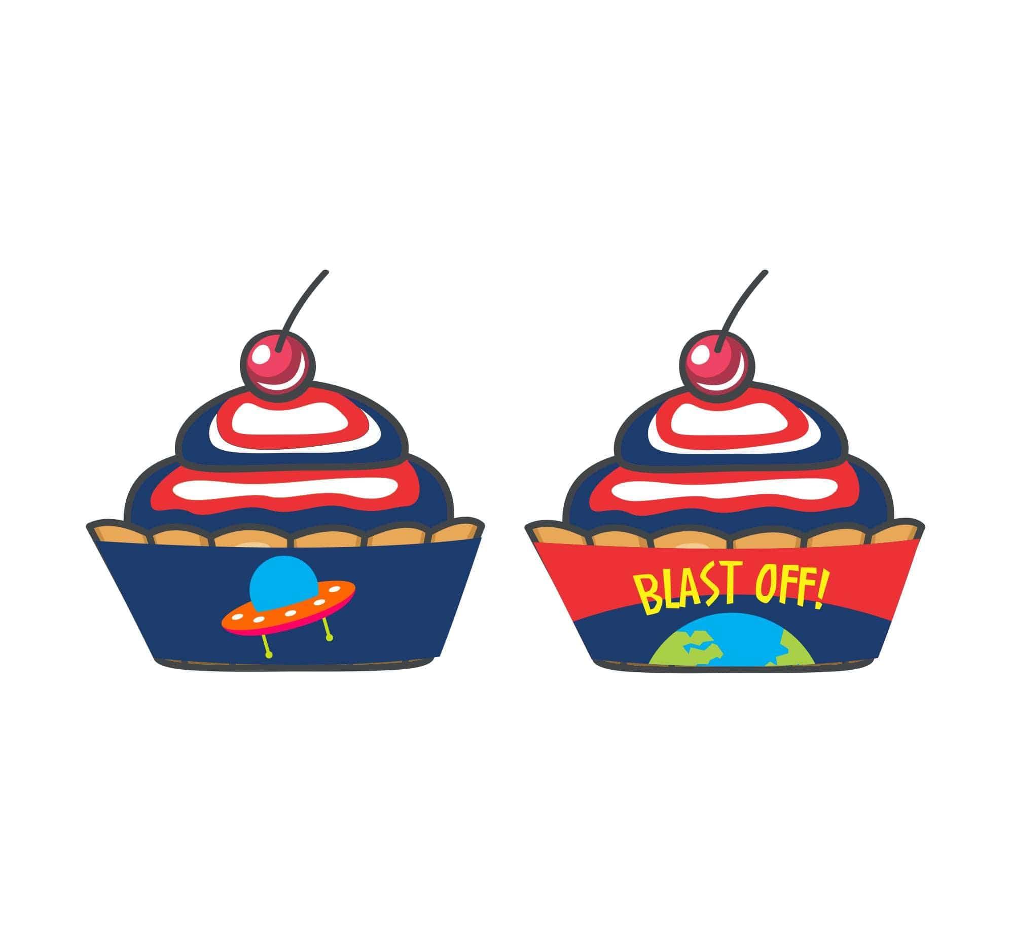 Space Theme Cupcake Wrappers THEME PARTIES Pretty UR Party