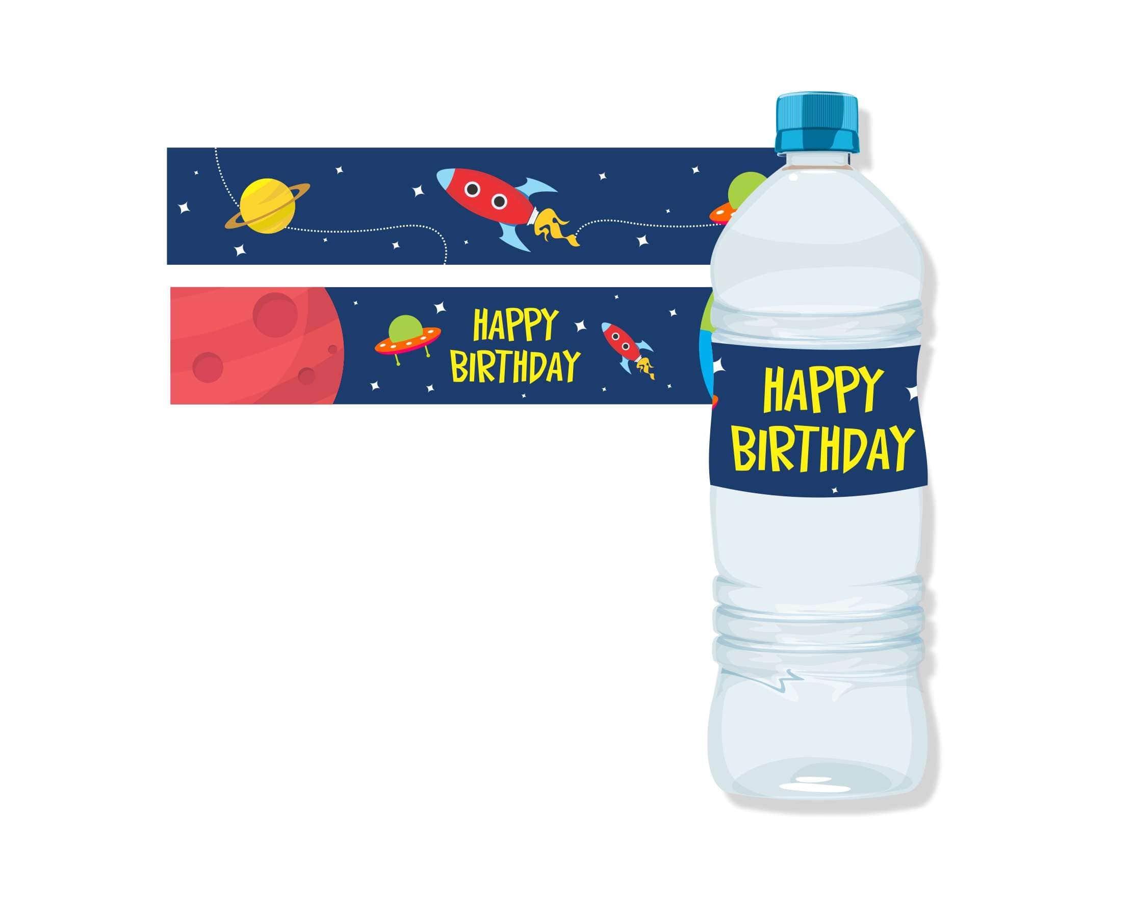 Space Water Bottle Labels THEME PARTIES Pretty UR Party