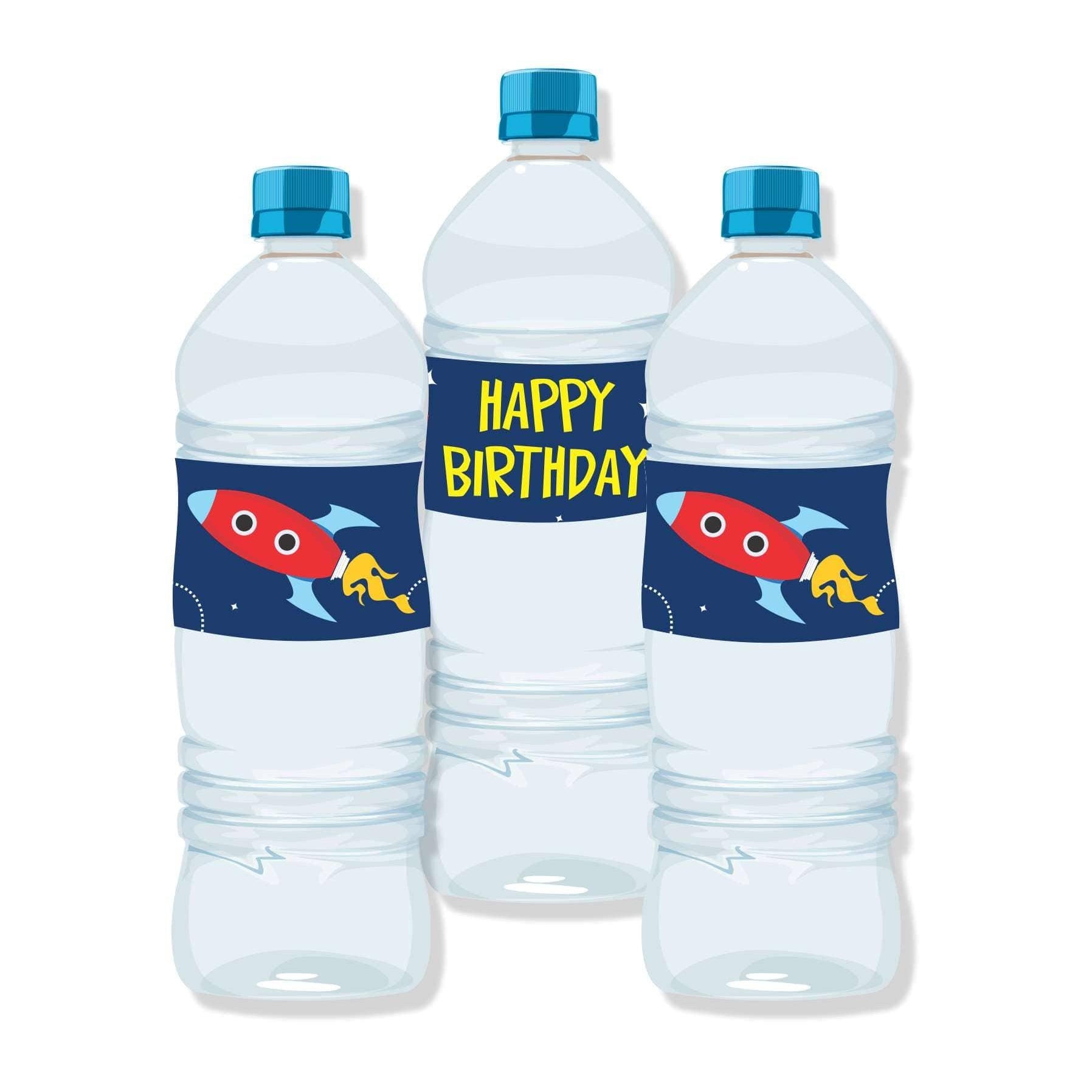 Space Water Bottle Labels THEME PARTIES Pretty UR Party
